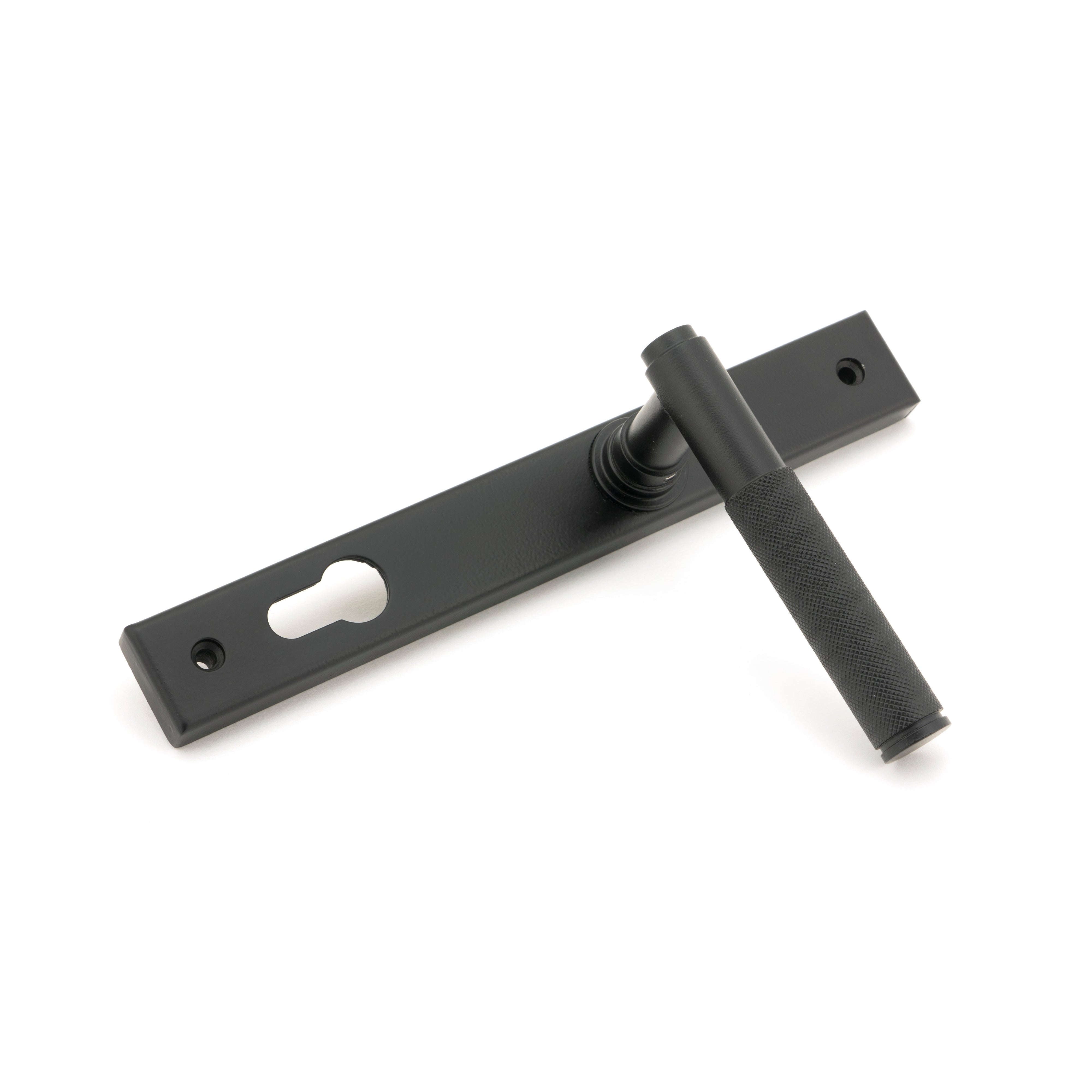Matt Black Brompton Slimline Lever Espag. Lock Set | From The Anvil-Espagnolette-Yester Home