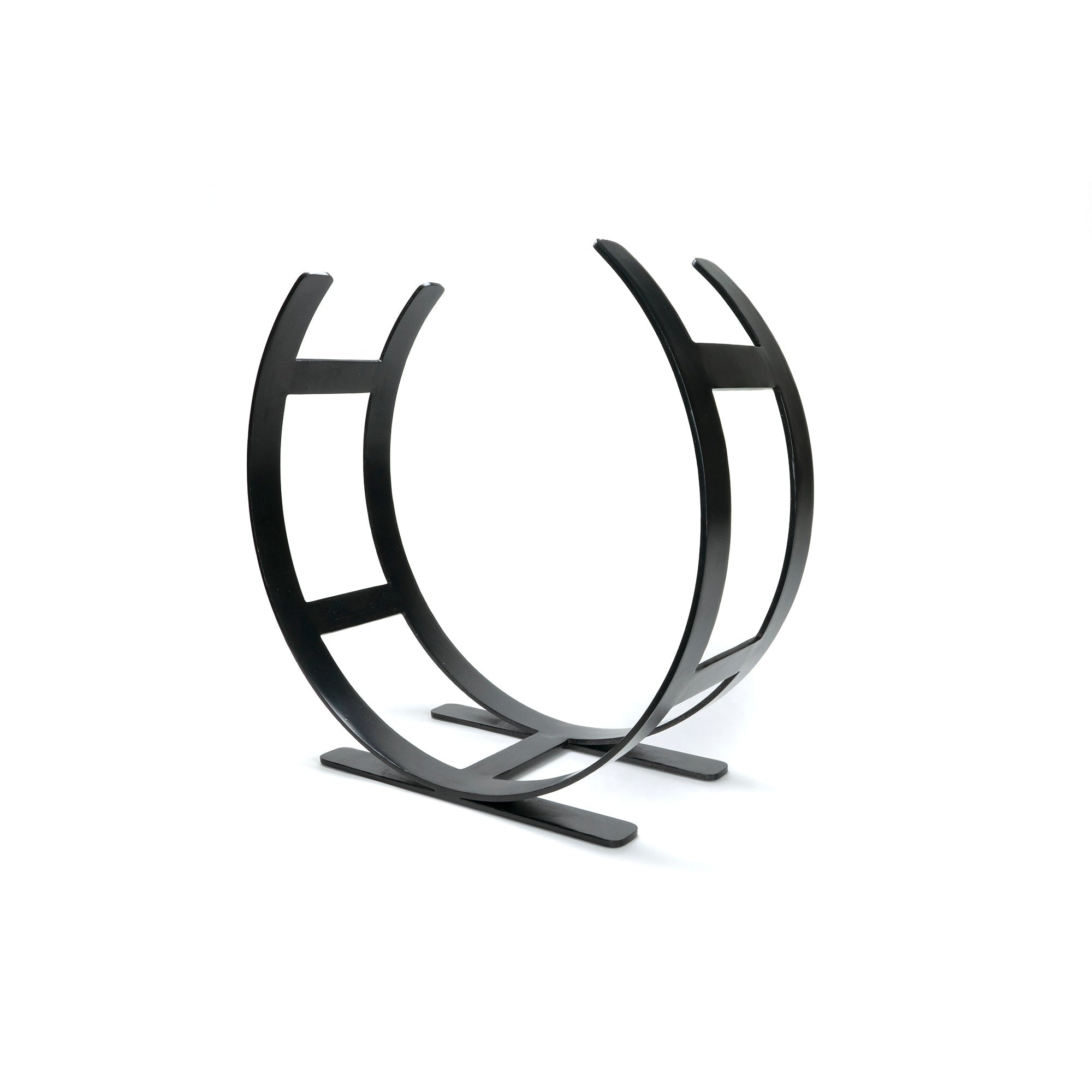 Matt Black Curved Log Holder - Large | From The Anvil-Log Holders-Yester Home