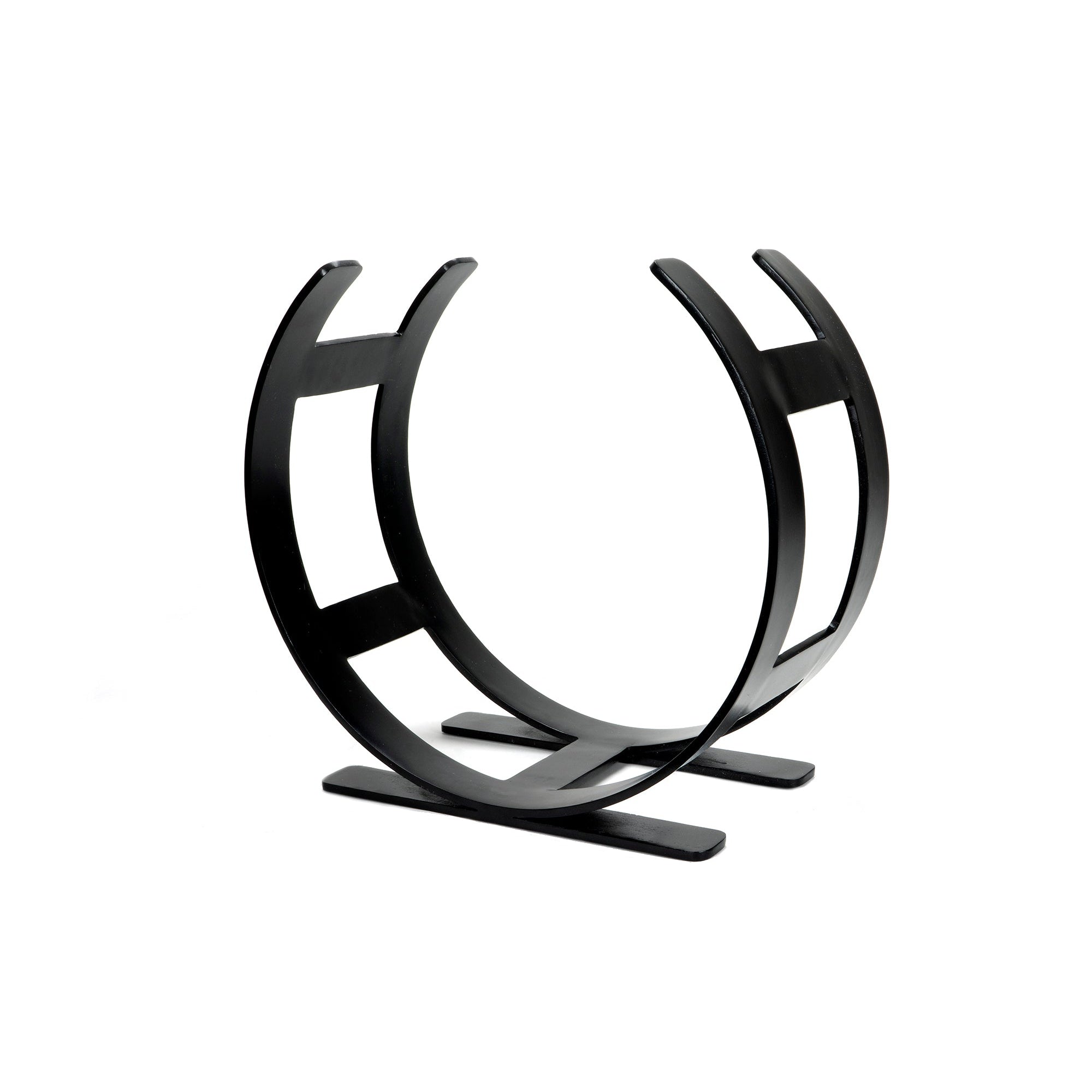 Matt Black Curved Log Holder - Small | From The Anvil-Log Holders-Yester Home
