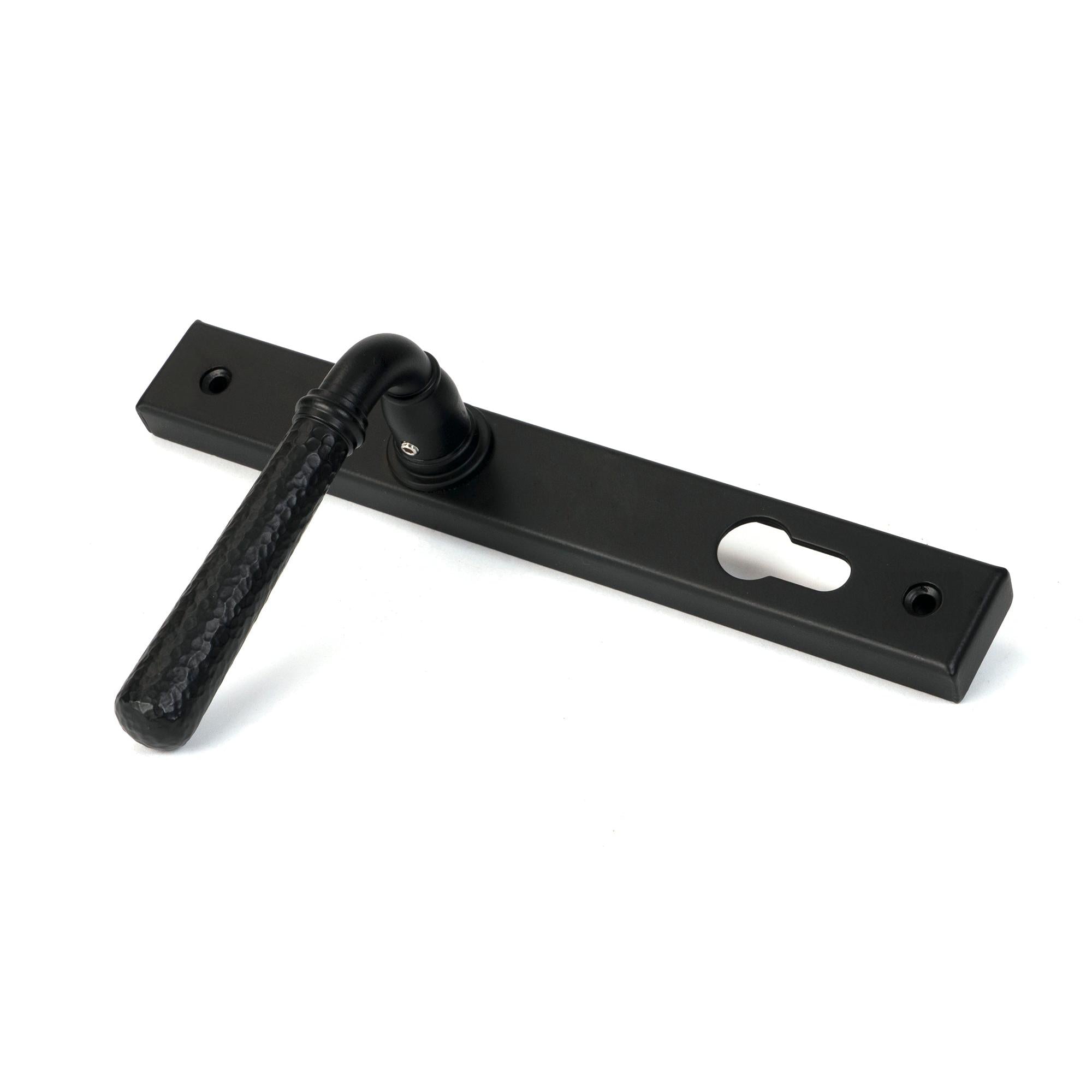 Matt Black Hammered Newbury Slimline Espag. Lock Set | From The Anvil - Espagnolette - From The Anvil - Yester Home