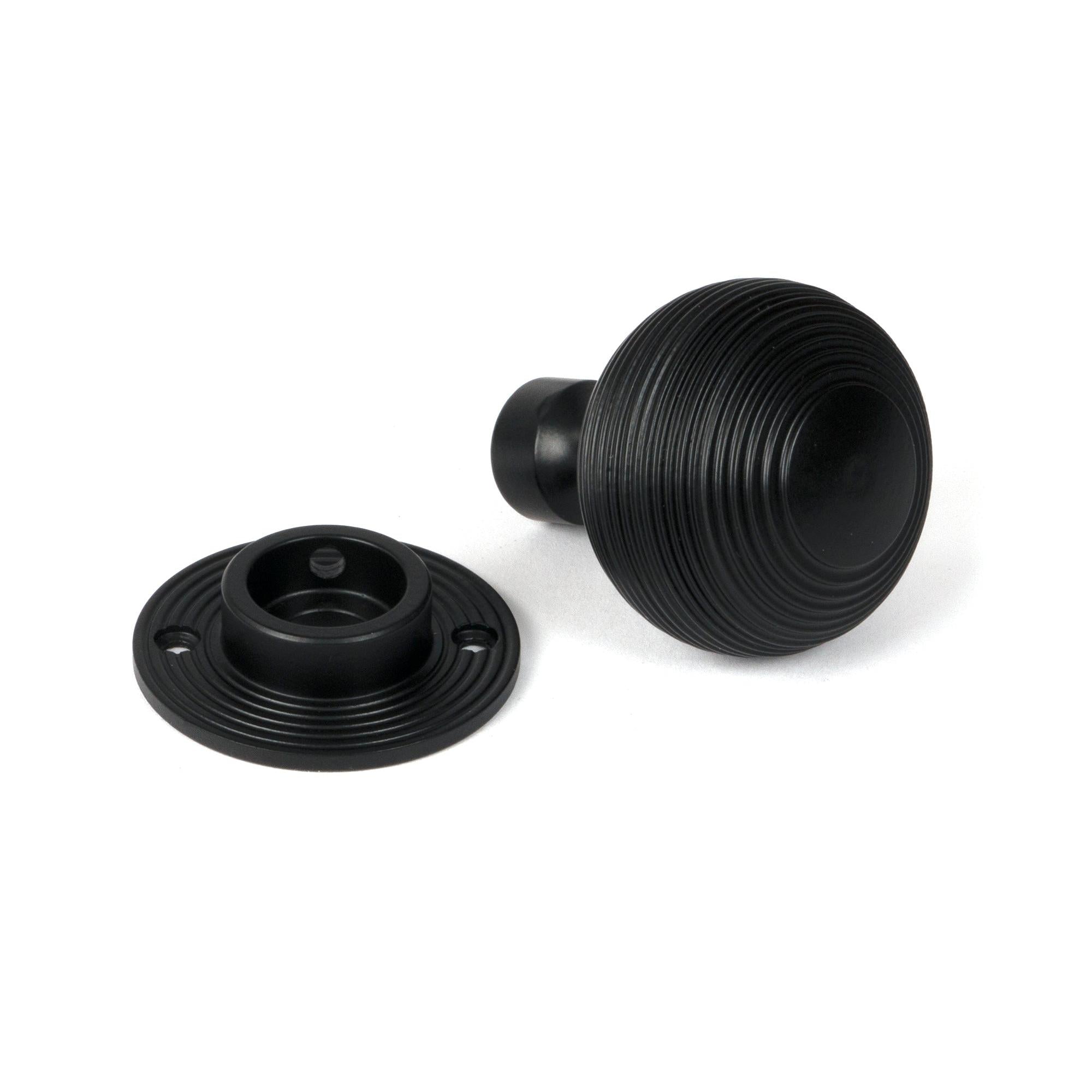 Matt Black Heavy Beehive Mortice/Rim Knob Set | From The Anvil - Mortice Knobs - From The Anvil - Yester Home