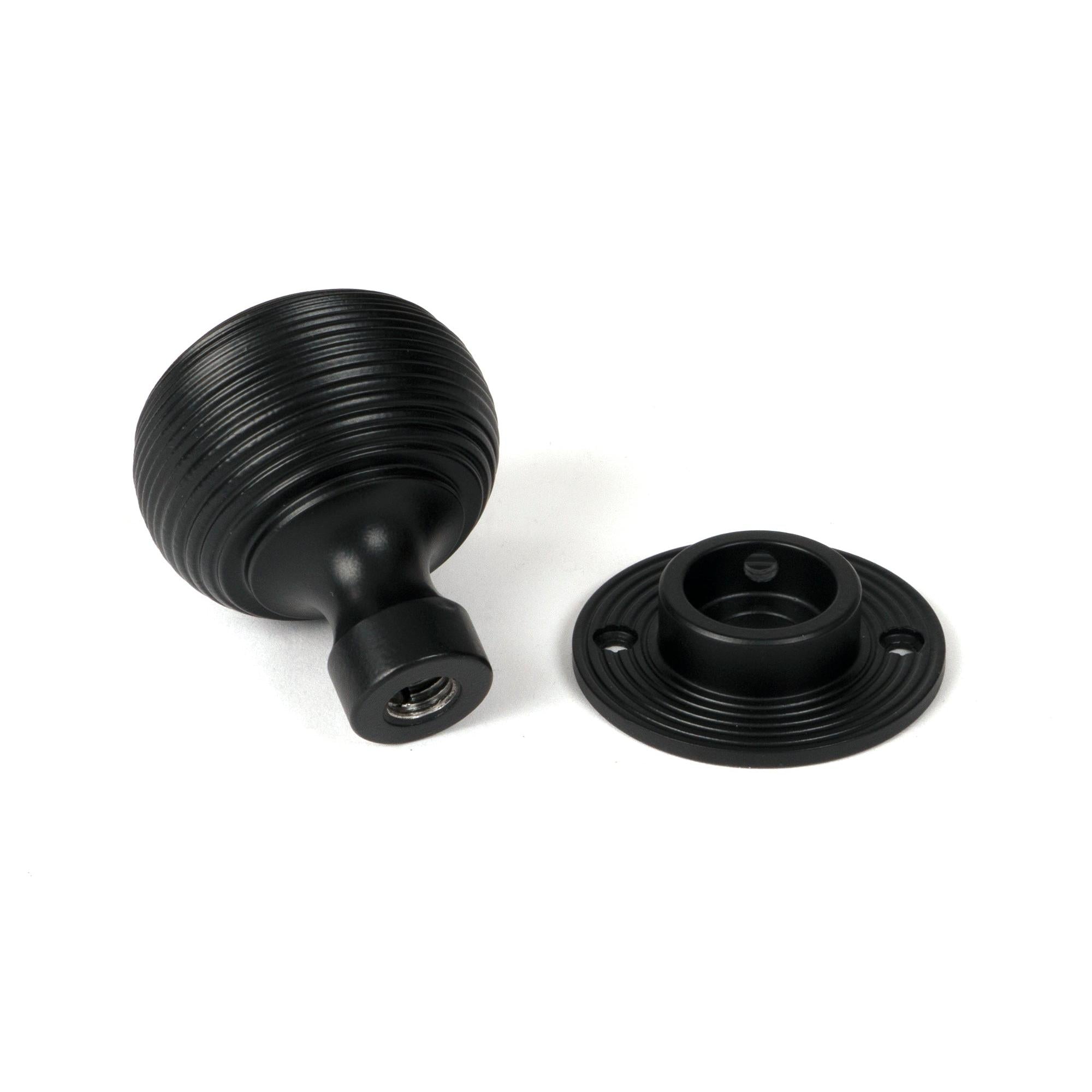 Matt Black Heavy Beehive Mortice/Rim Knob Set | From The Anvil - Mortice Knobs - From The Anvil - Yester Home