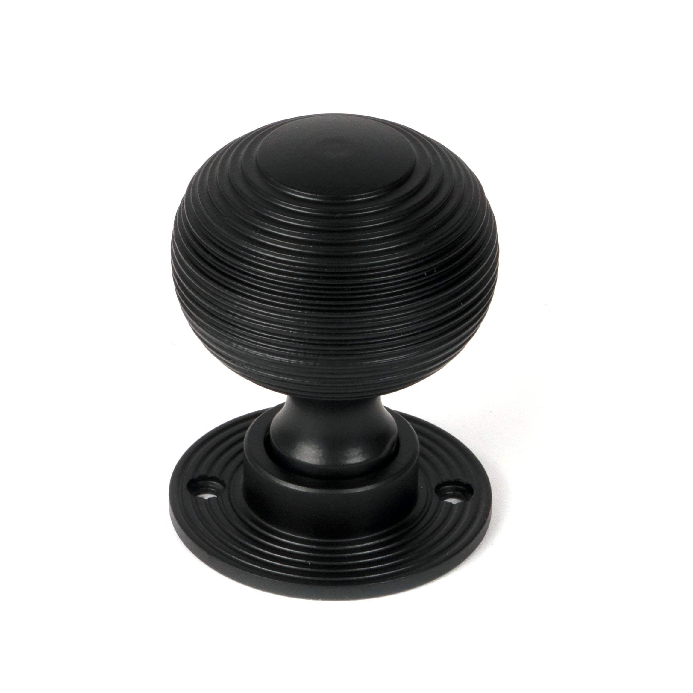 Matt Black Heavy Beehive Mortice/Rim Knob Set | From The Anvil-Mortice Knobs-Yester Home
