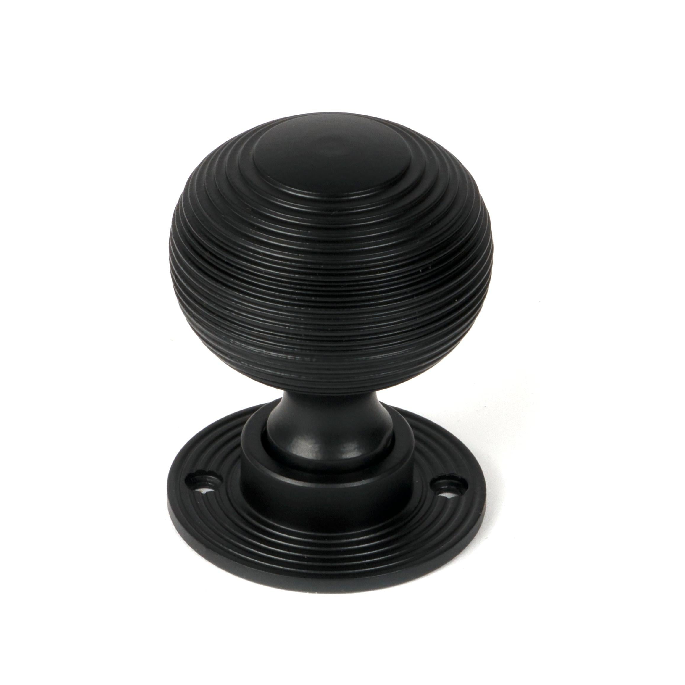 Matt Black Heavy Beehive Mortice/Rim Knob Set | From The Anvil - Mortice Knobs - From The Anvil - Yester Home
