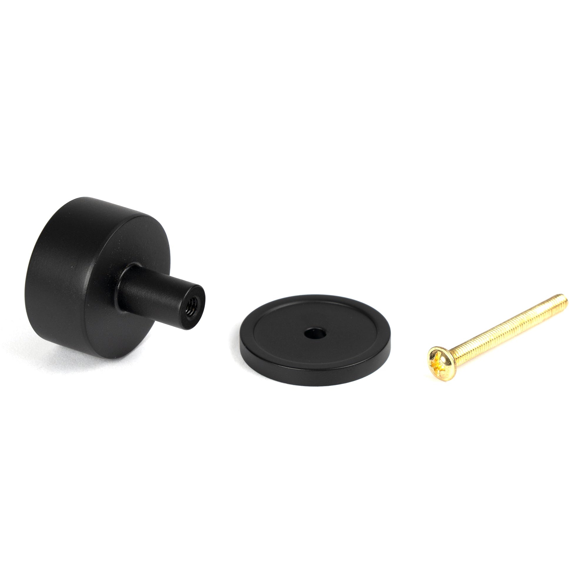 Matt Black Kelso Cabinet Knob - 32mm (Plain) | From The Anvil-Cabinet Knobs-Yester Home