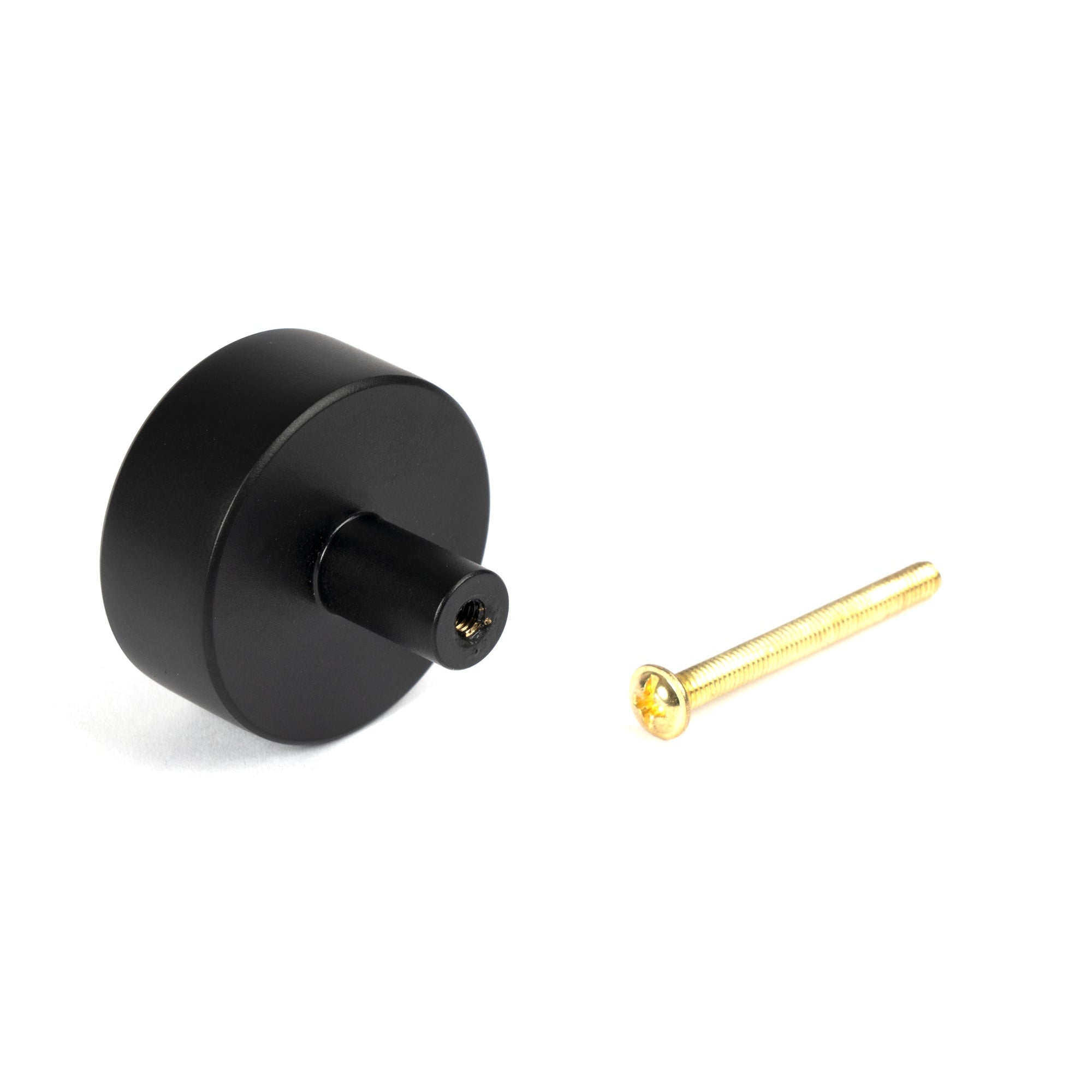 Matt Black Kelso Cabinet Knob - 38mm (No rose) | From The Anvil-Cabinet Knobs-Yester Home