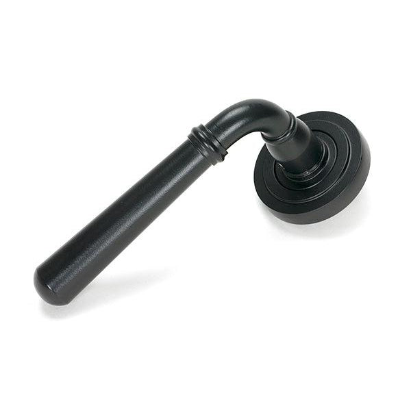Matt Black Newbury Lever on Rose Set (Art Deco) - Unsprung | From The Anvil-Concealed-Yester Home