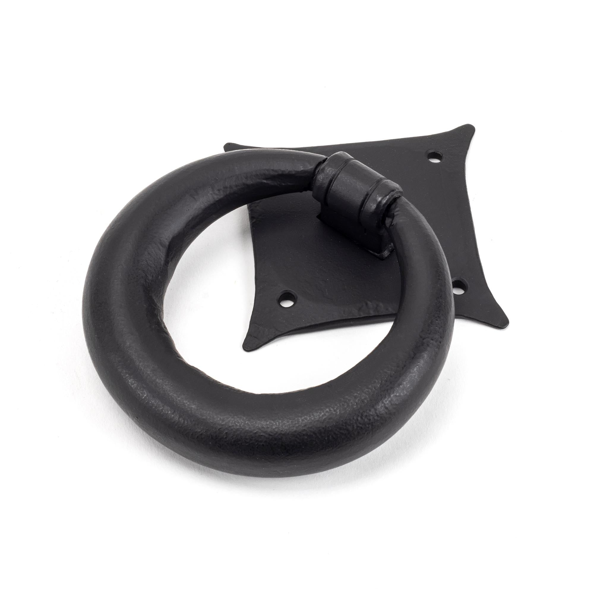Matt Black Ring Door Knocker | From The Anvil - Surface Fixed Door Knockers - From The Anvil - Yester Home