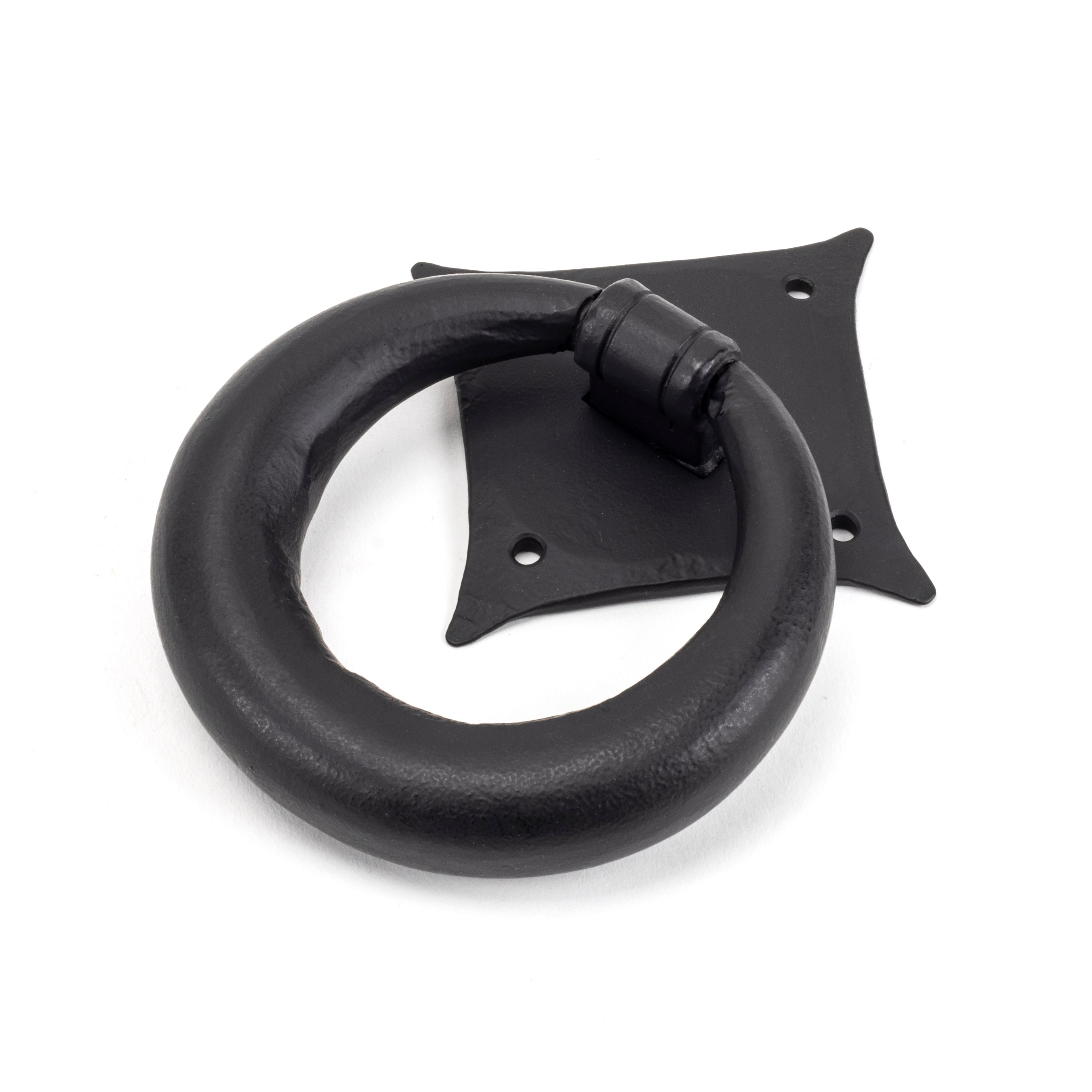 Matt Black Ring Door Knocker | From The Anvil-Surface Fixed Door Knockers-Yester Home