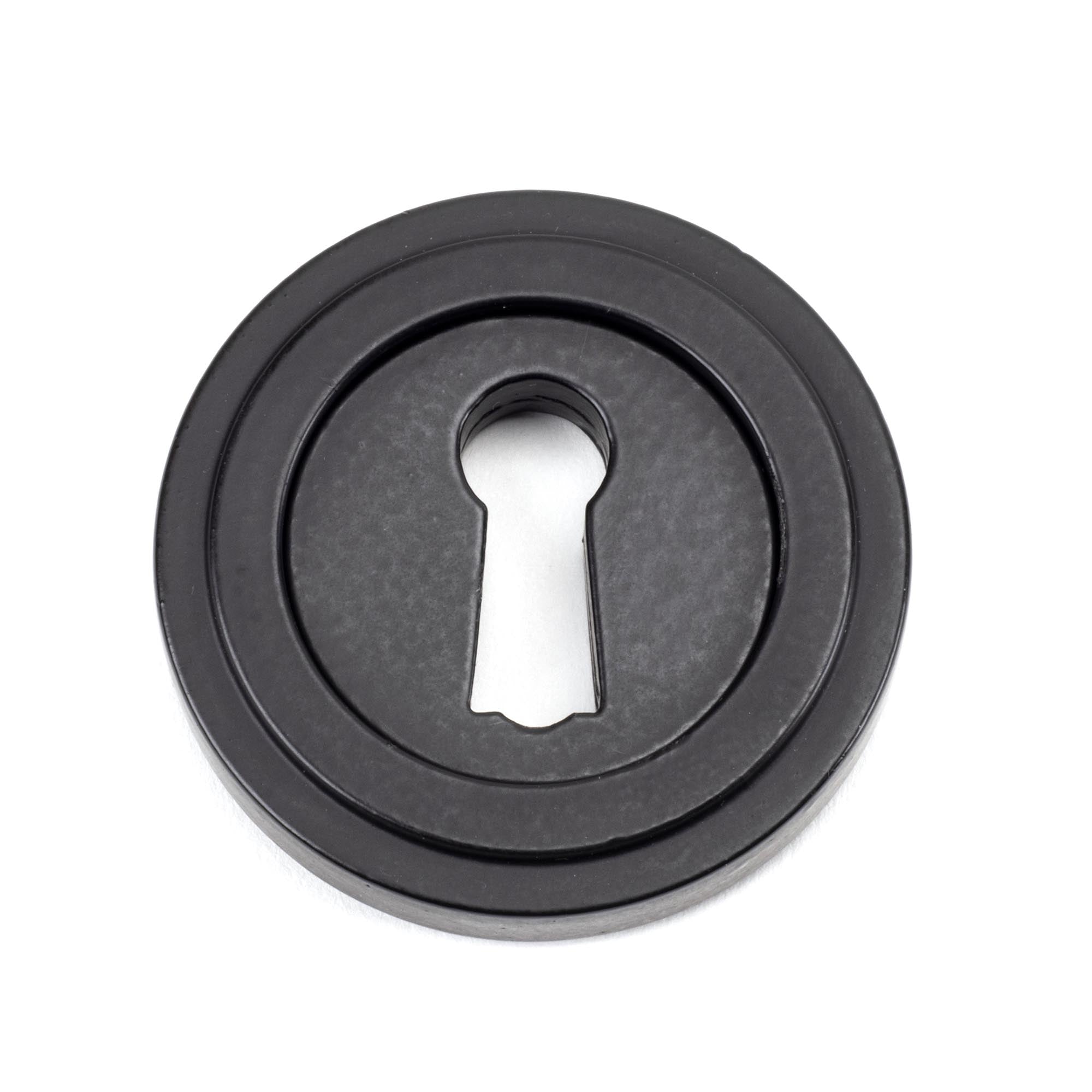 Matt Black Round Escutcheon (Art Deco) | From The Anvil - Escutcheons - From The Anvil - Yester Home