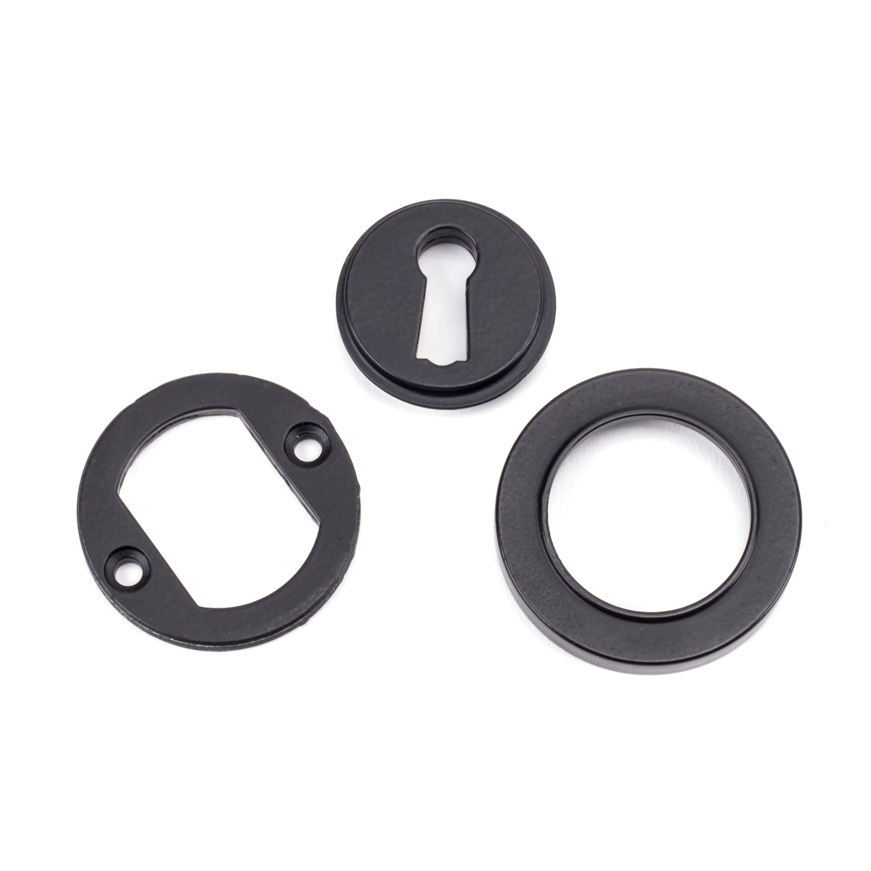 Matt Black Round Escutcheon (Plain) | From The Anvil-Escutcheons-Yester Home