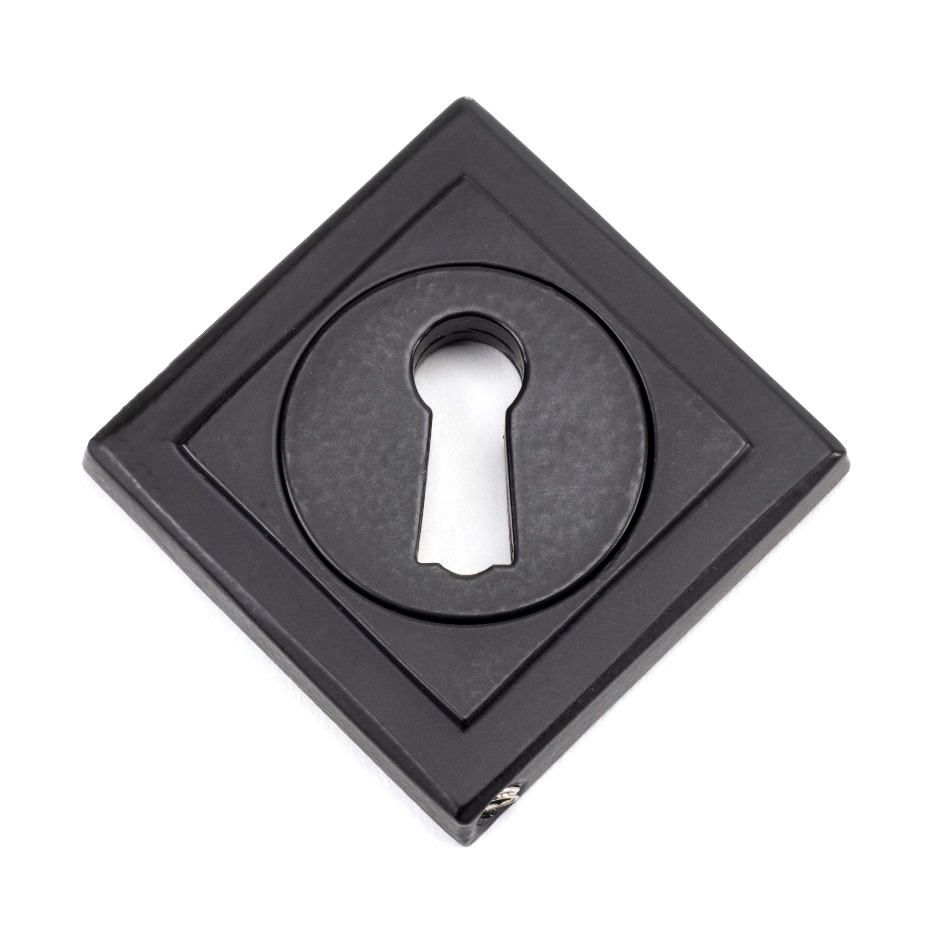 Matt Black Round Escutcheon (Square) | From The Anvil-Escutcheons-Yester Home