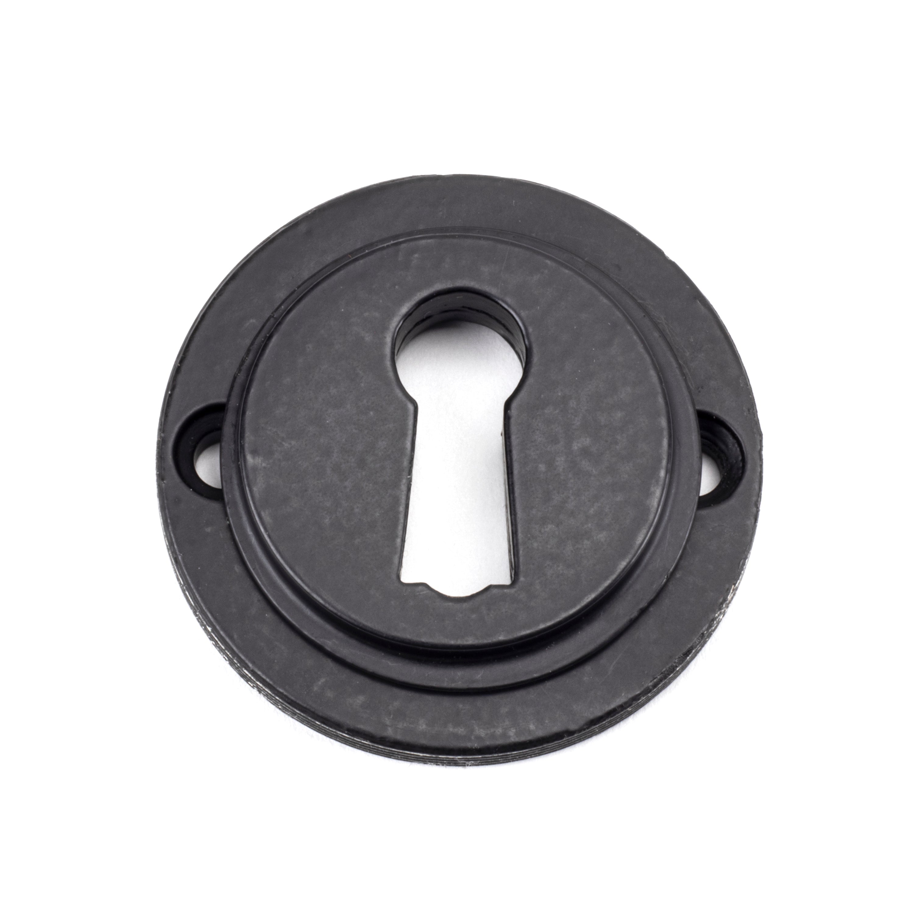 Matt Black Round Escutcheon (Square) | From The Anvil-Escutcheons-Yester Home