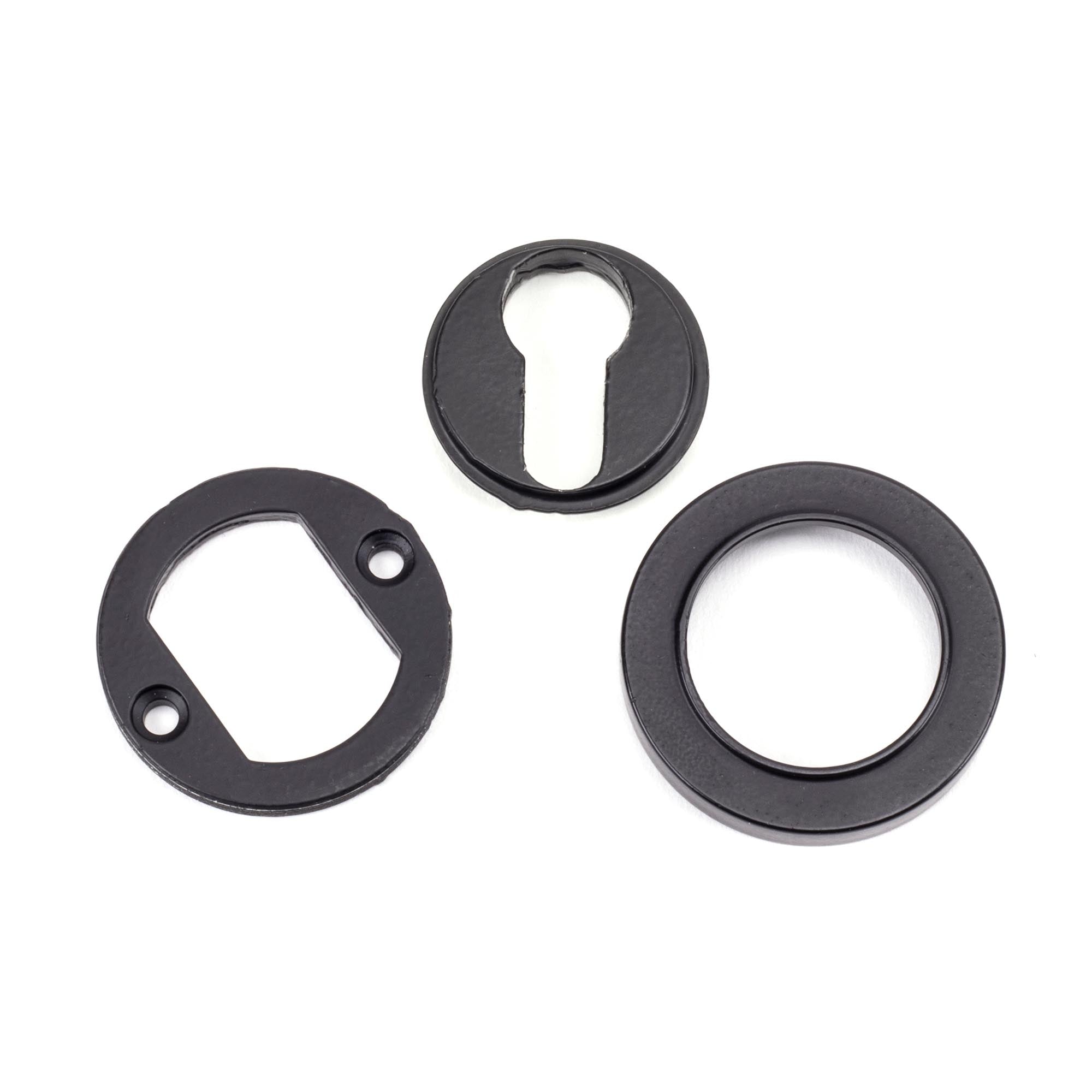 Matt Black Round Euro Escutcheon (Plain) | From The Anvil - Euro Escutcheons - From The Anvil - Yester Home
