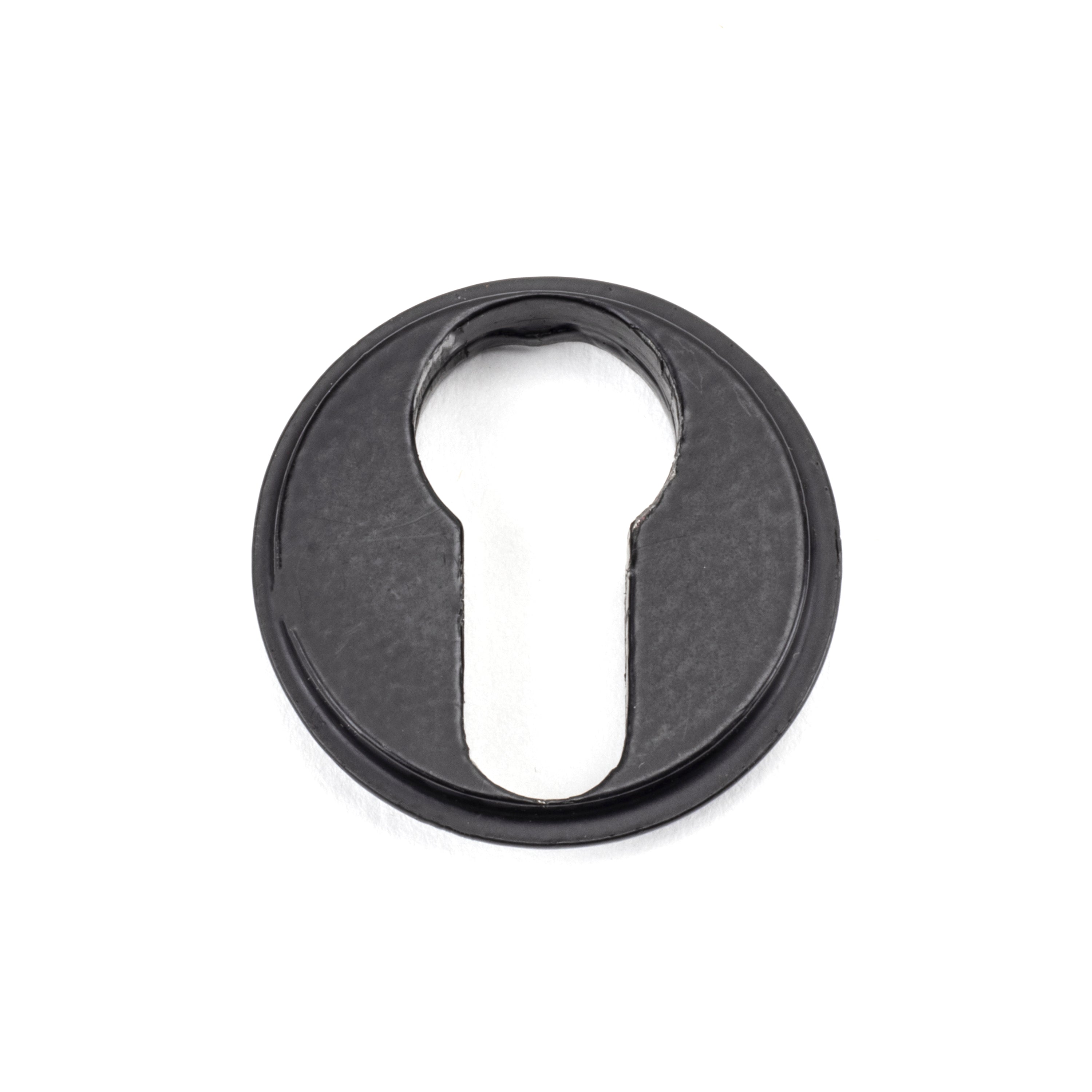 Matt Black Round Euro Escutcheon (Plain) | From The Anvil-Euro Escutcheons-Yester Home