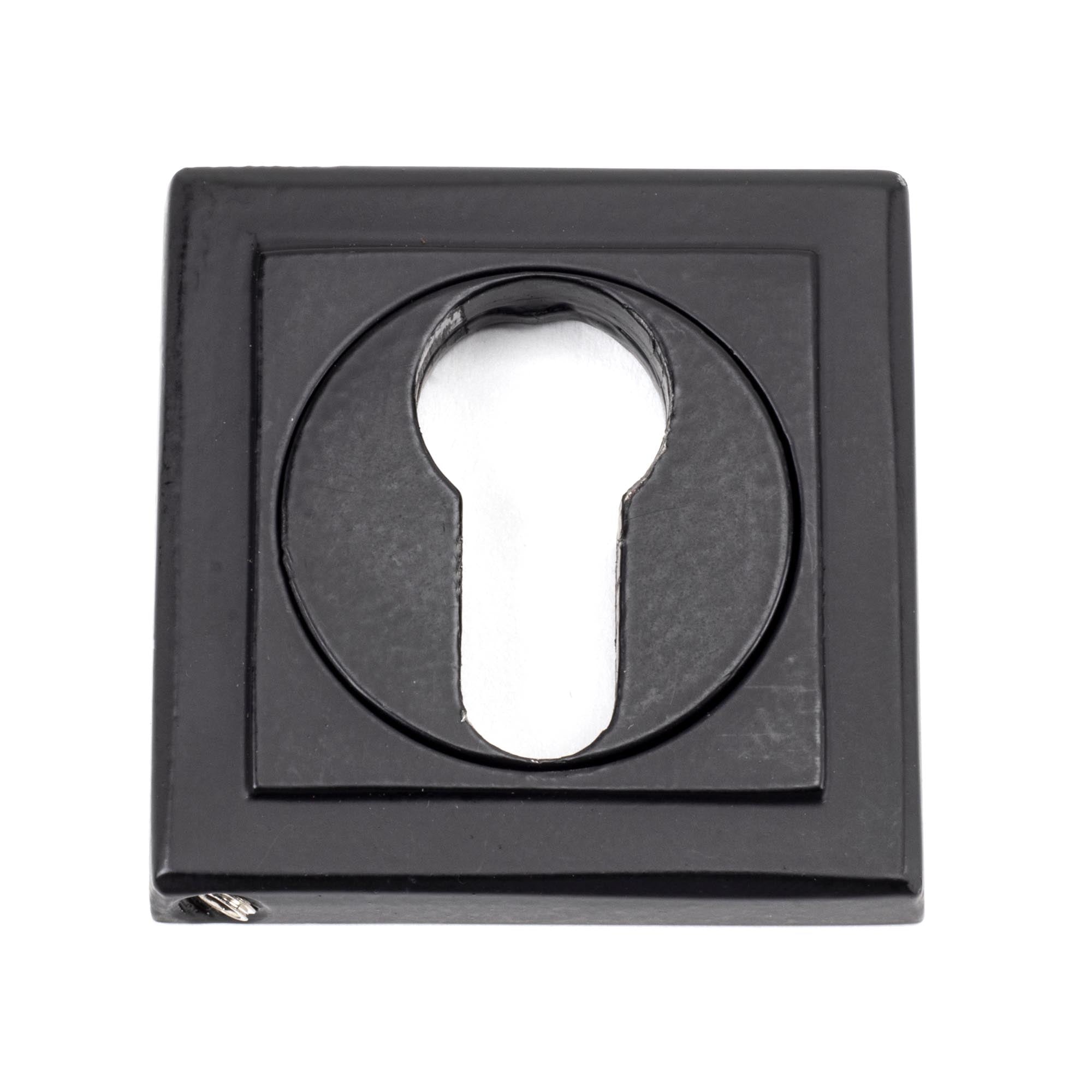 Matt Black Round Euro Escutcheon (Square) | From The Anvil - Euro Escutcheons - From The Anvil - Yester Home