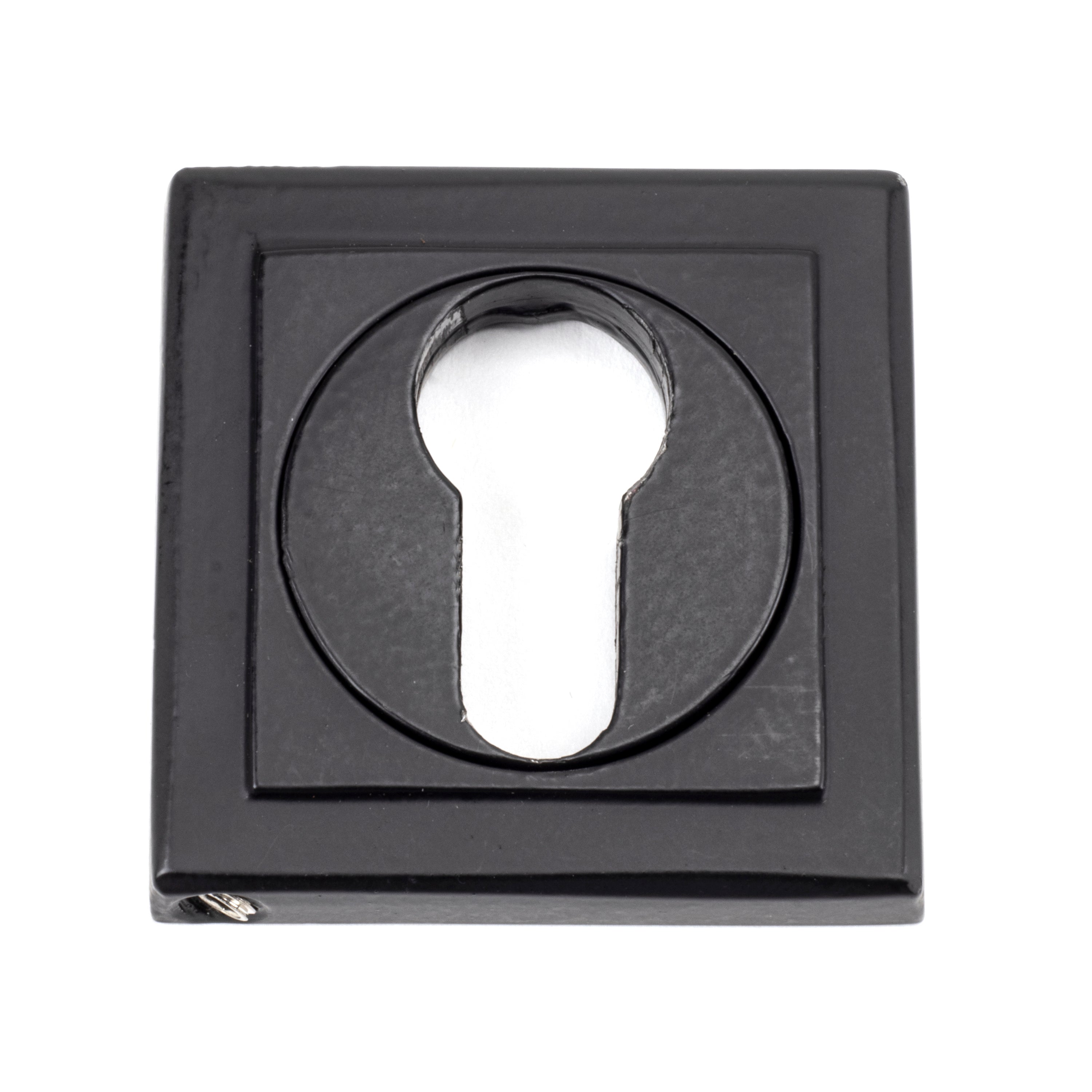Matt Black Round Euro Escutcheon (Square) | From The Anvil-Euro Escutcheons-Yester Home