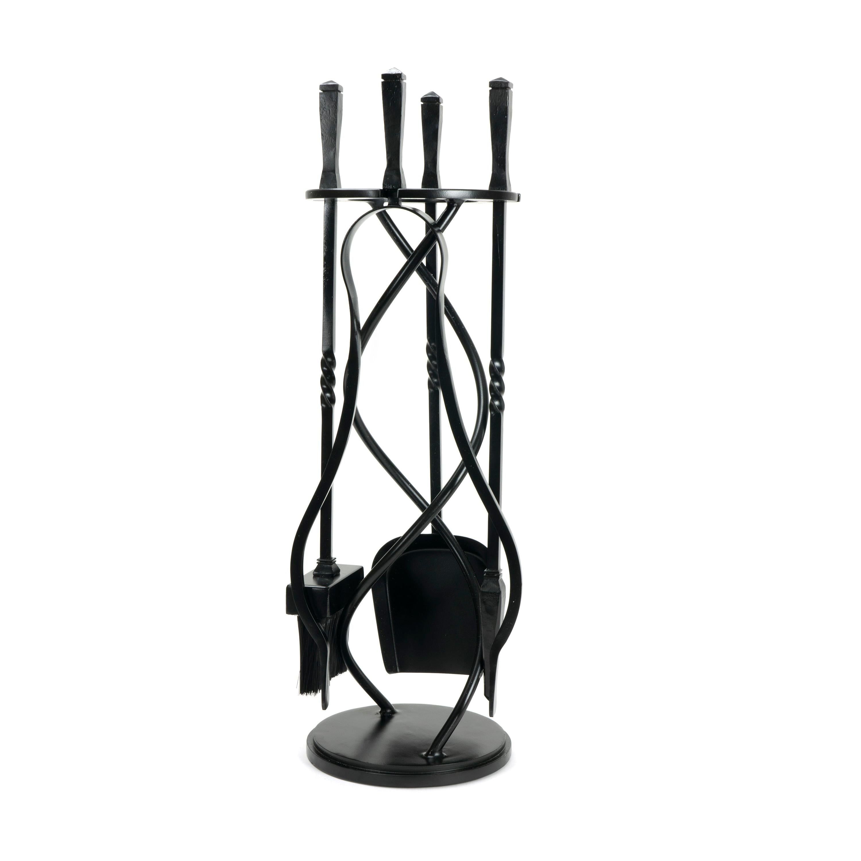 Matt Black Spiral Companion Set - Avon Tools | From The Anvil - Fire Companion Set - From The Anvil - Yester Home