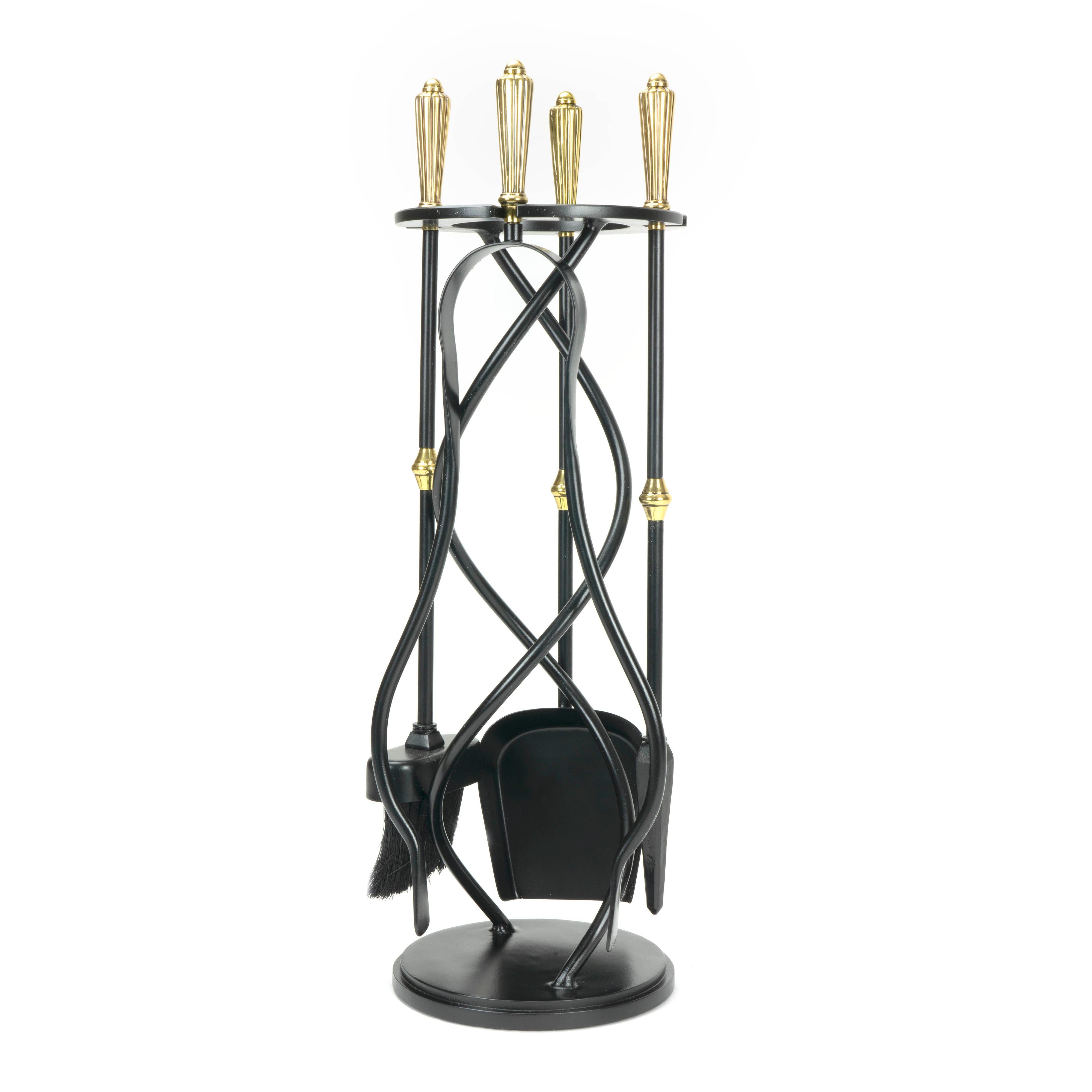 Matt Black Spiral Companion Set - Hinton Tools | From The Anvil - Fire Companion Set - From The Anvil - Yester Home