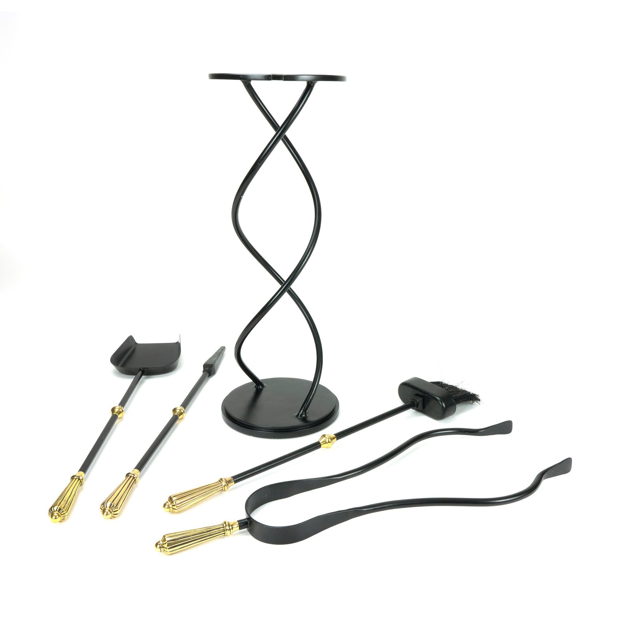 Matt Black Spiral Companion Set - Hinton Tools | From The Anvil - Fire Companion Set - From The Anvil - Yester Home