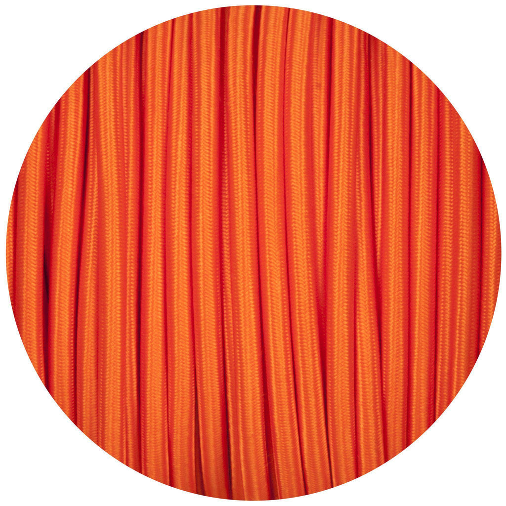 Matt Orange Round Fabric Braided Cable-Fabric Cable-Yester Home