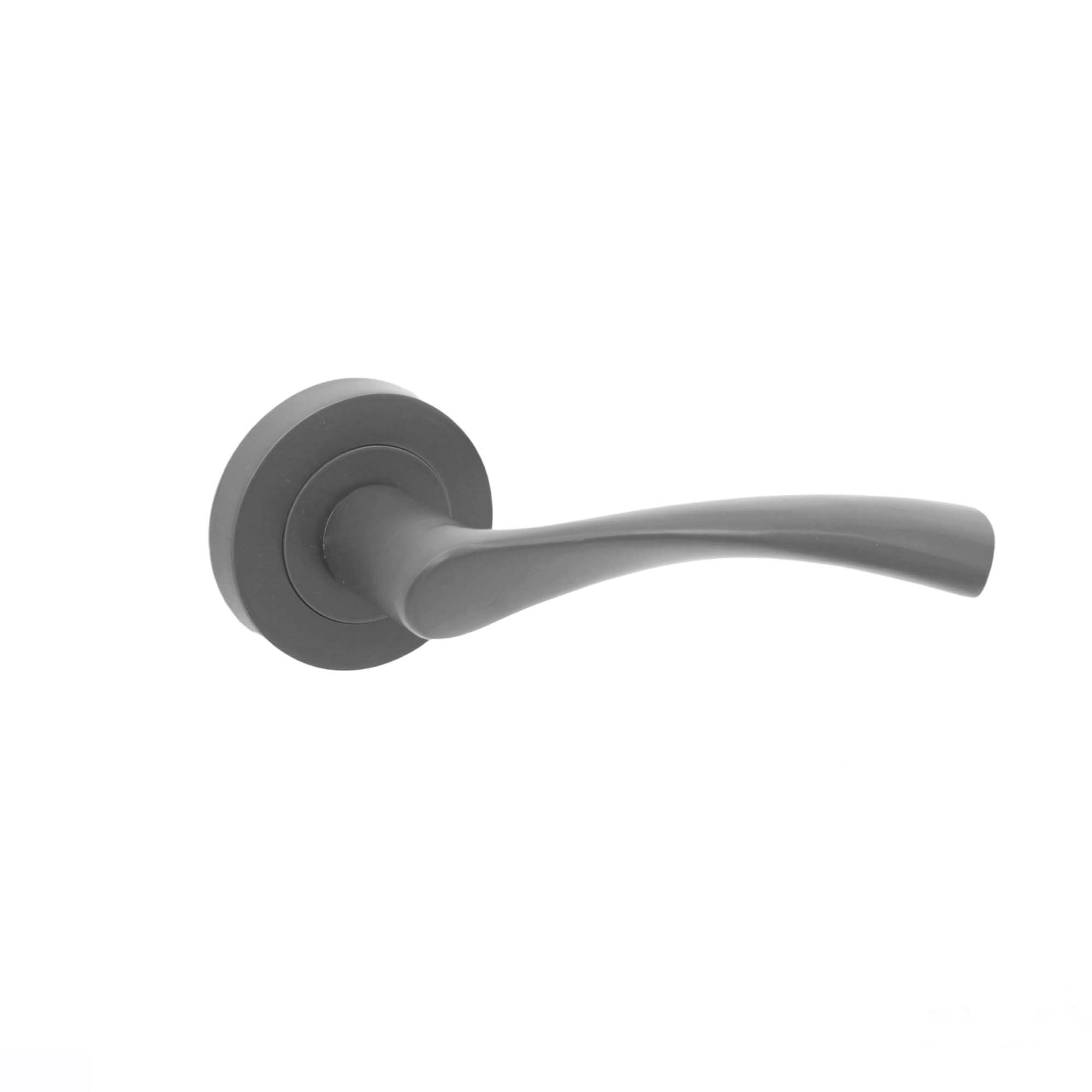 Mercury Lever Door Handle Gunmetal Grey-Levers on Rose-Yester Home