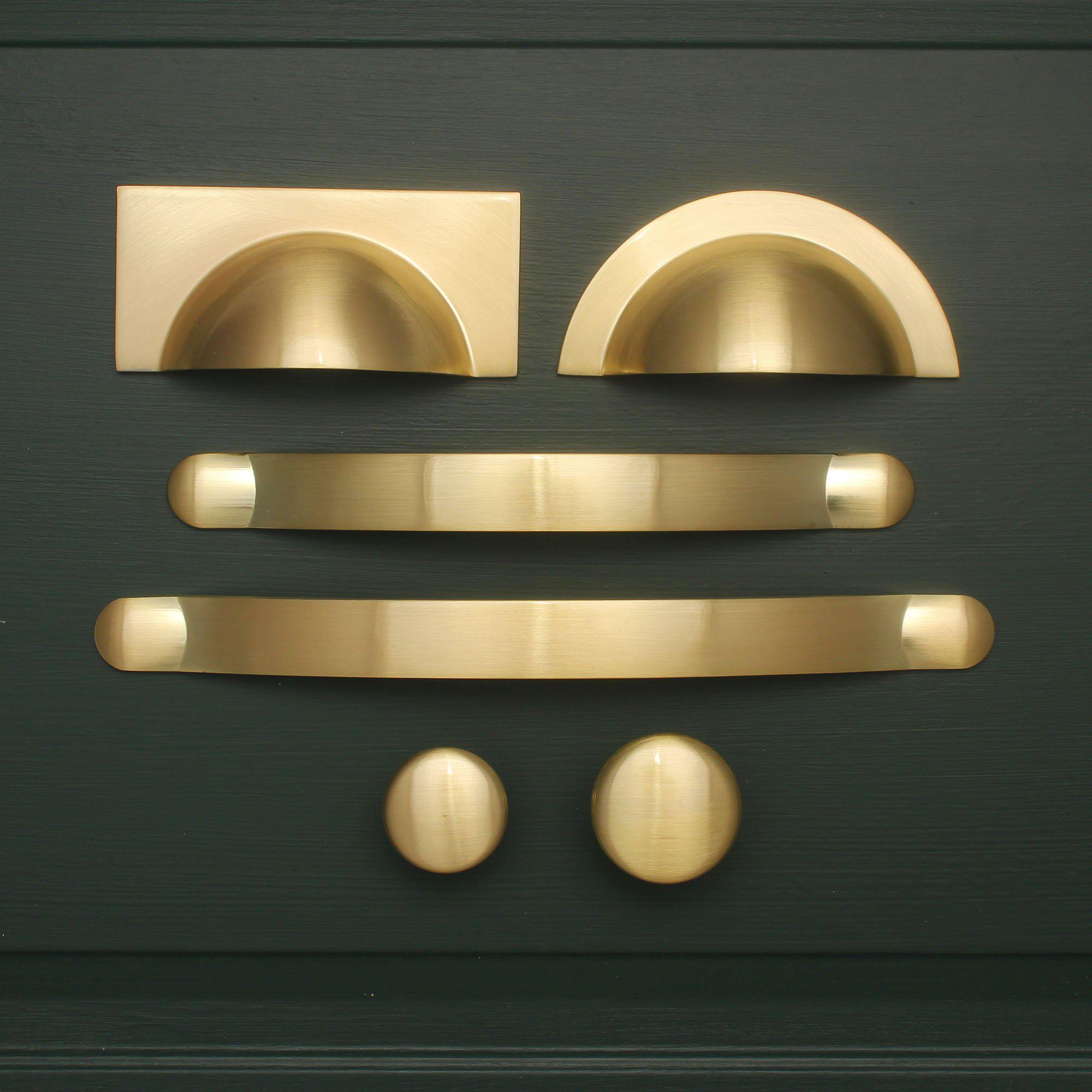 Monmouth Brushed Satin Brass Cupboard Handles-Cabinet Handles-Yester Home