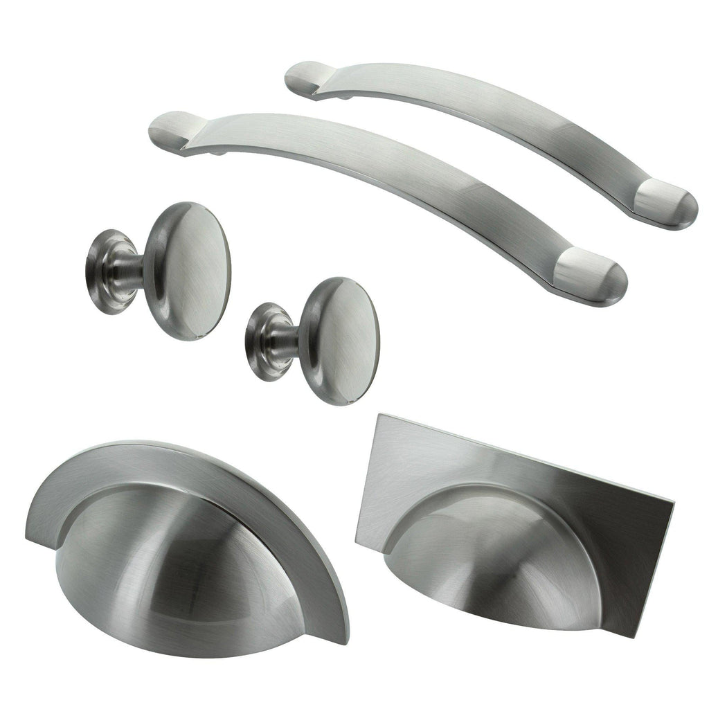 Monmouth Brushed Satin Nickel Cupboard Handles-Cabinet Handles-Yester Home