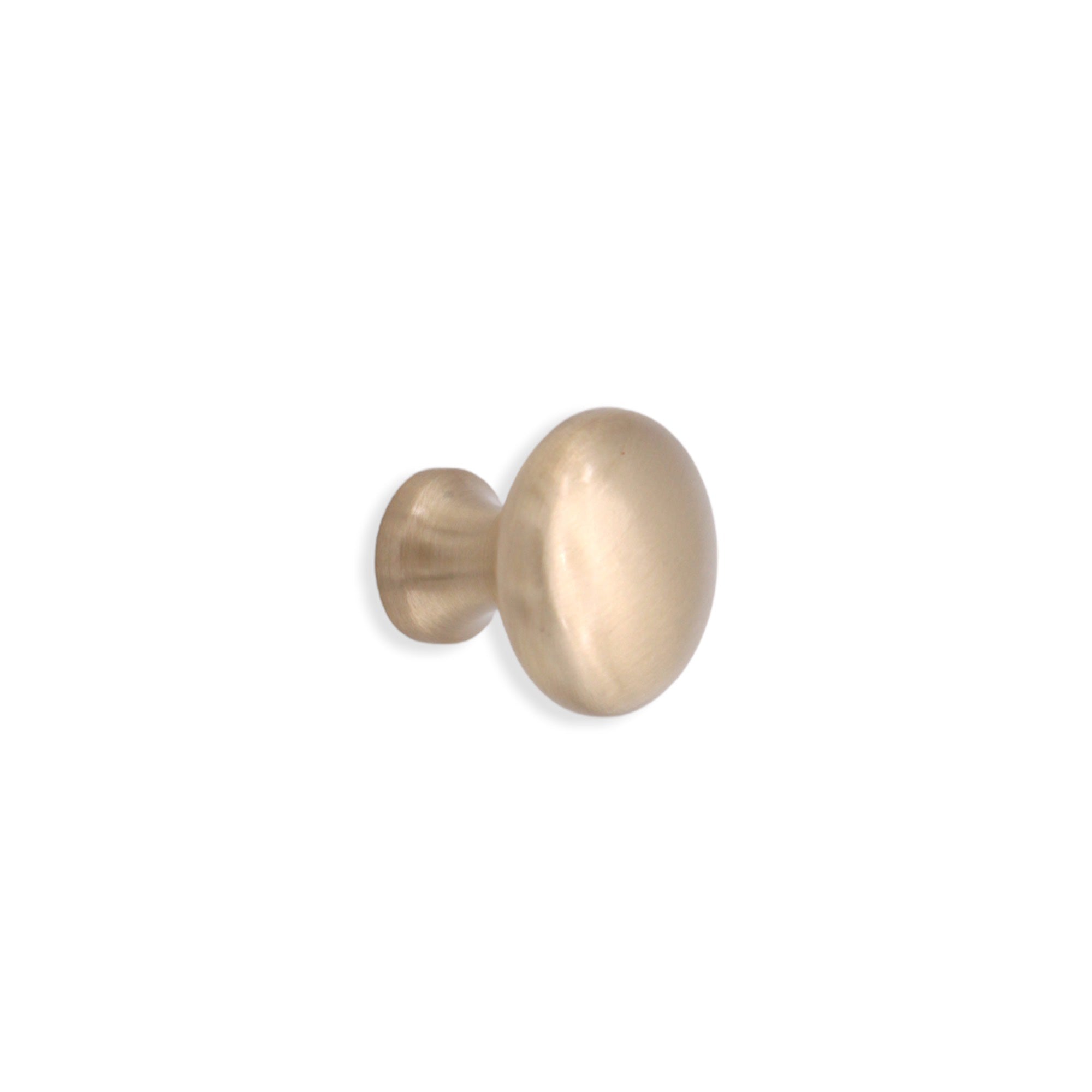 Mushroom 25mm Cupboard Knob Satin Brass-Cupboard Knobs-Yester Home