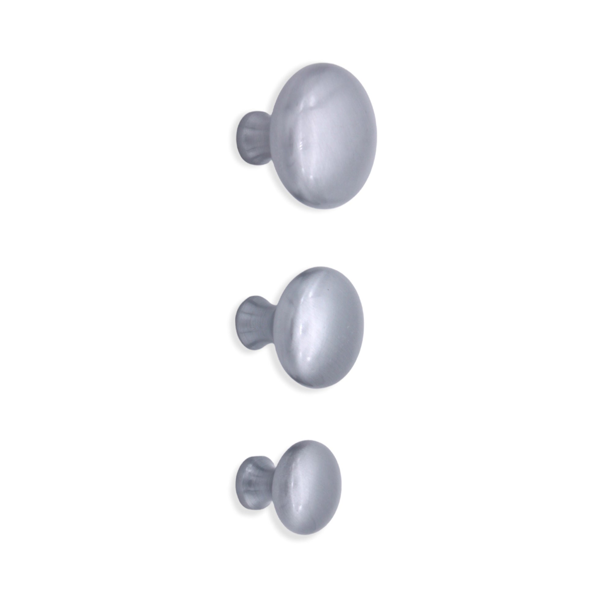 Mushroom 25mm Cupboard Knob Satin Chrome-Cupboard Knobs-Yester Home