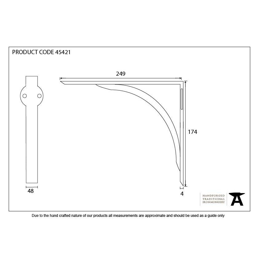 Natural Smooth 10'' x 7'' Curved Shelf Bracket | From The Anvil-9 - 10" Shelf Brackets-Yester Home
