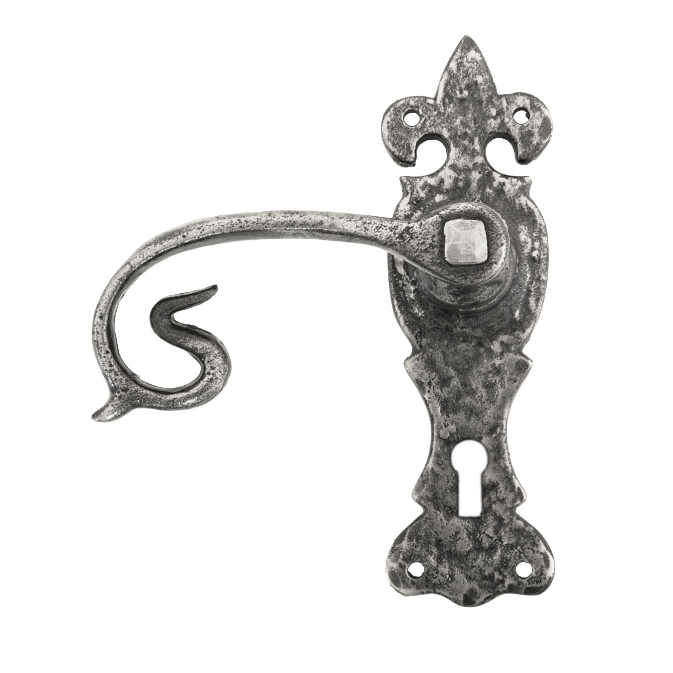 Natural Textured Curly Lever Lock Set | From The Anvil-Lever Lock-Yester Home