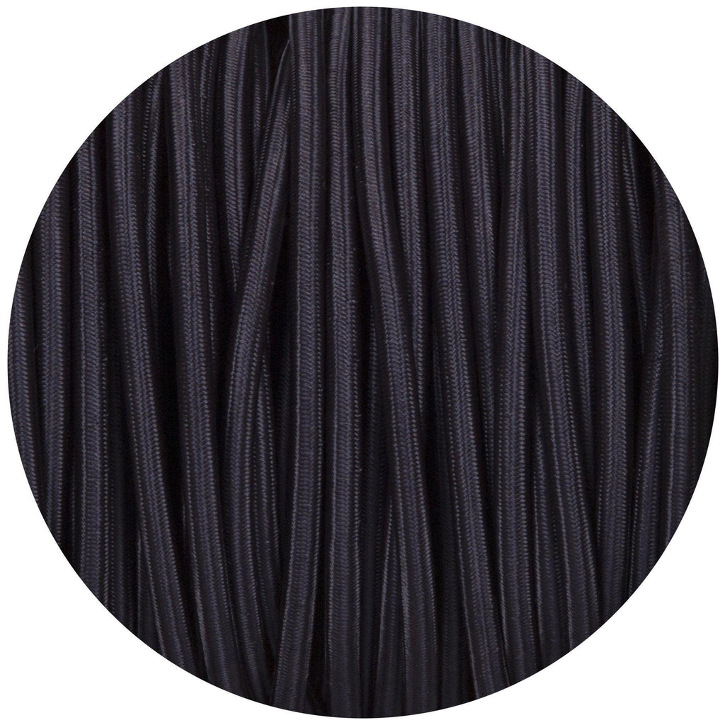 Navy Blue Round Fabric Braided Cable-Fabric Cable-Yester Home