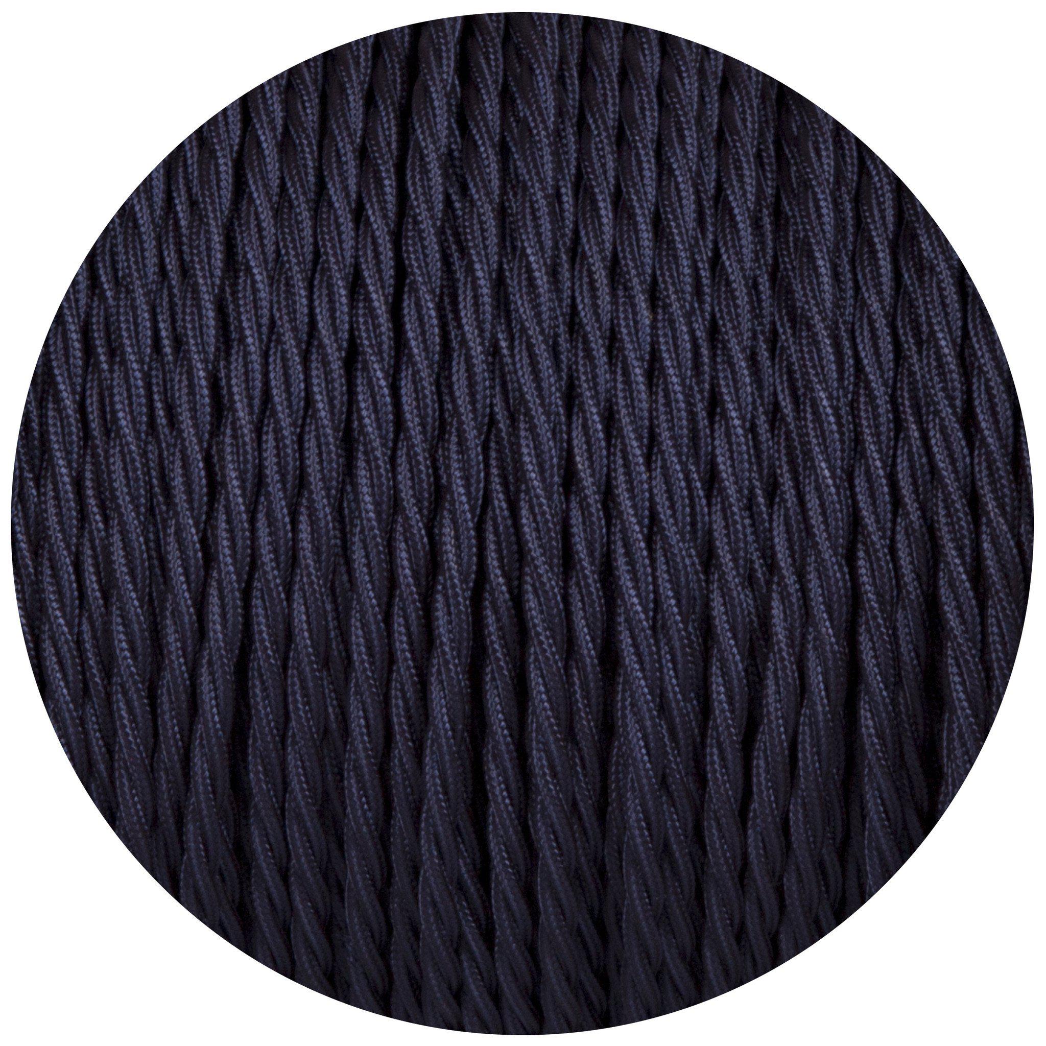 Navy Blue Twisted Fabric Braided Cable-Fabric Cable-Yester Home