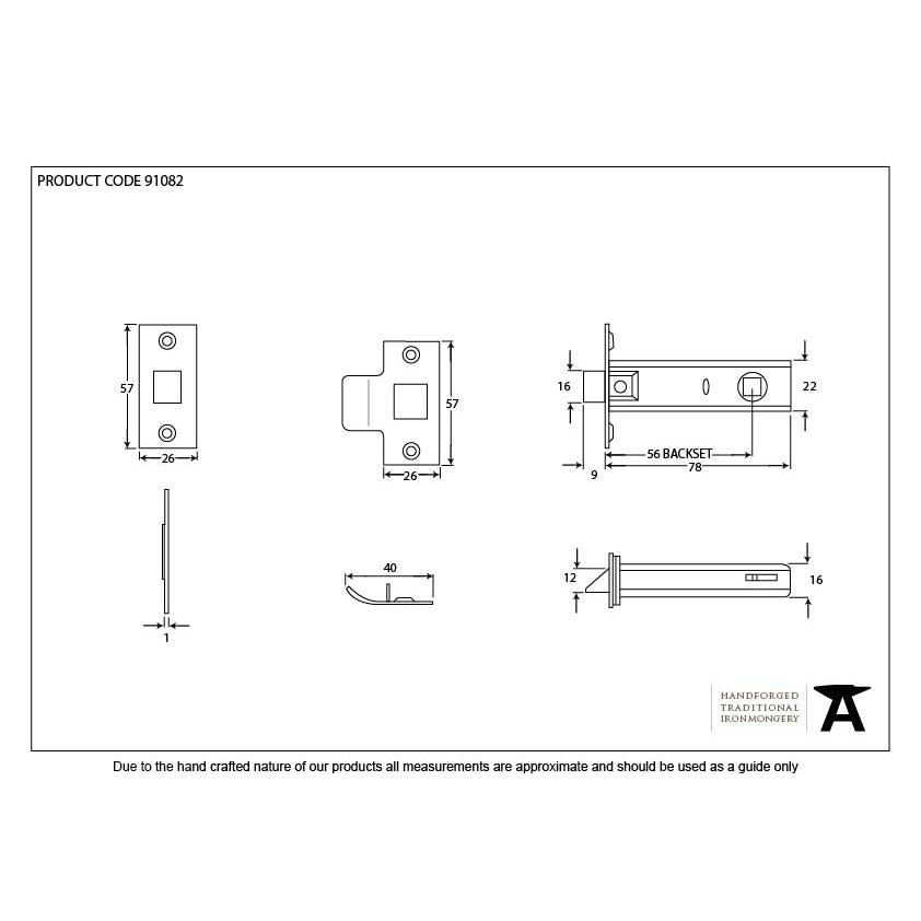 Nickel 3" Tubular Mortice Latch | From The Anvil-Latches-Yester Home