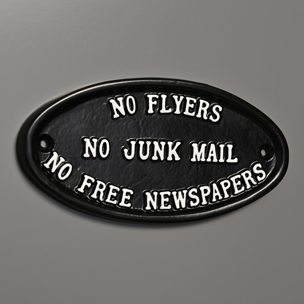No Flyers, No Junk Mail, No Free Newspapers Sign-Front Door Signs-Yester Home