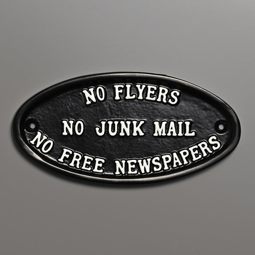 No Flyers, No Junk Mail, No Free Newspapers Sign-Front Door Signs-Yester Home