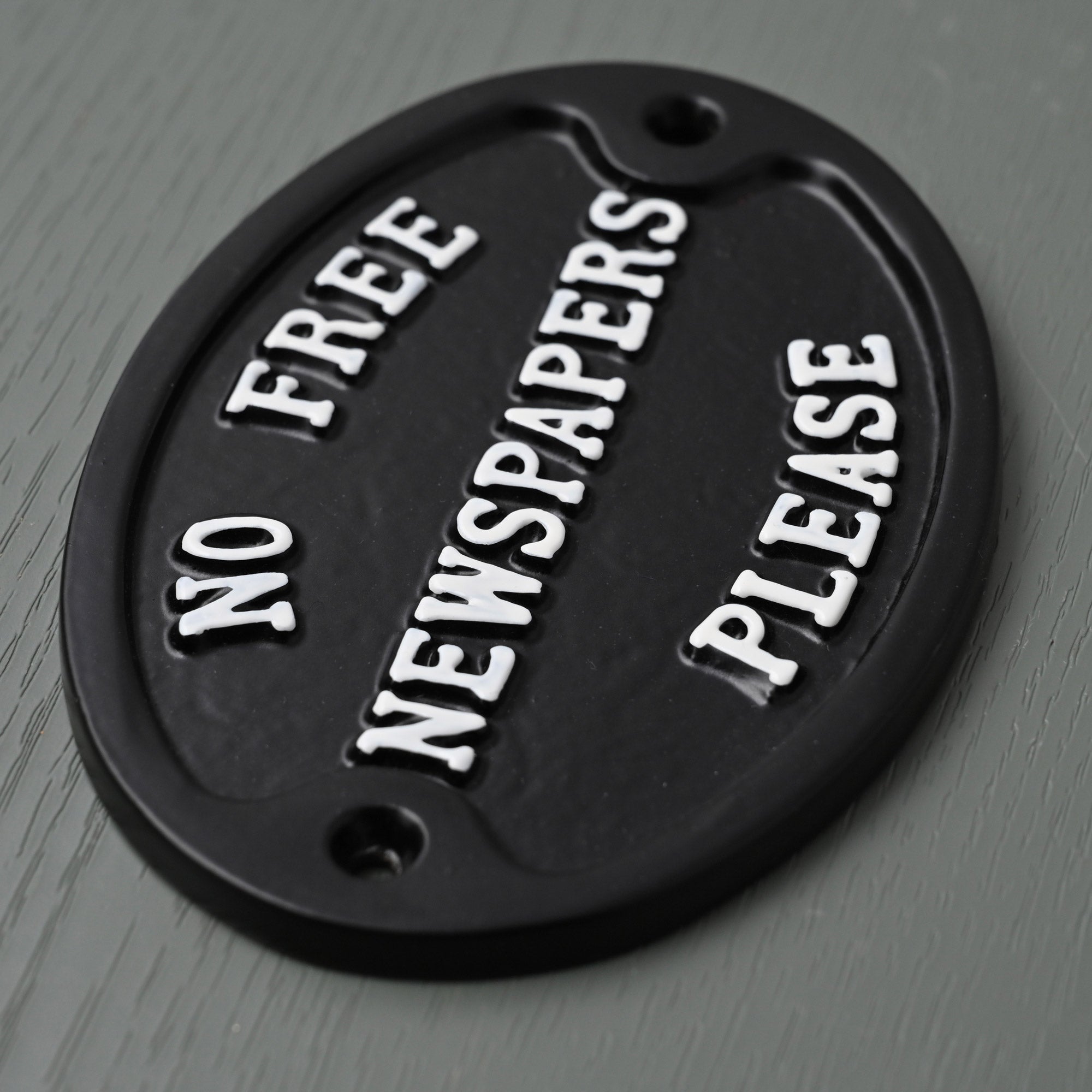 No Free Newspapers Sign - Front Door Signs - Yester Home - Yester Home
