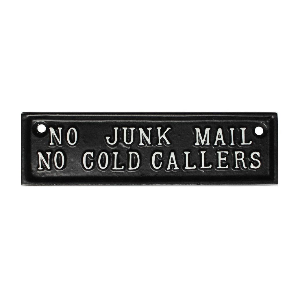 No Junk Mail, No Cold Callers Sign-Front Door Signs-Yester Home