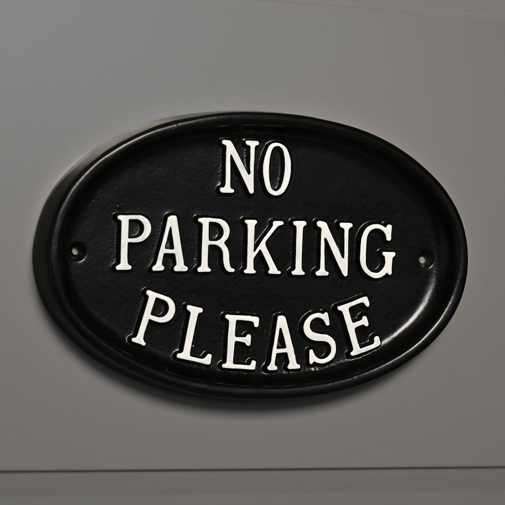 'No Parking Please' Sign Large Oval-Informative Signs-Yester Home