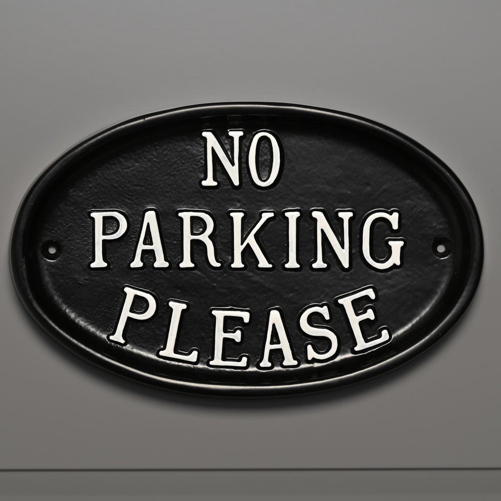 'No Parking Please' Sign Large Oval-Informative Signs-Yester Home