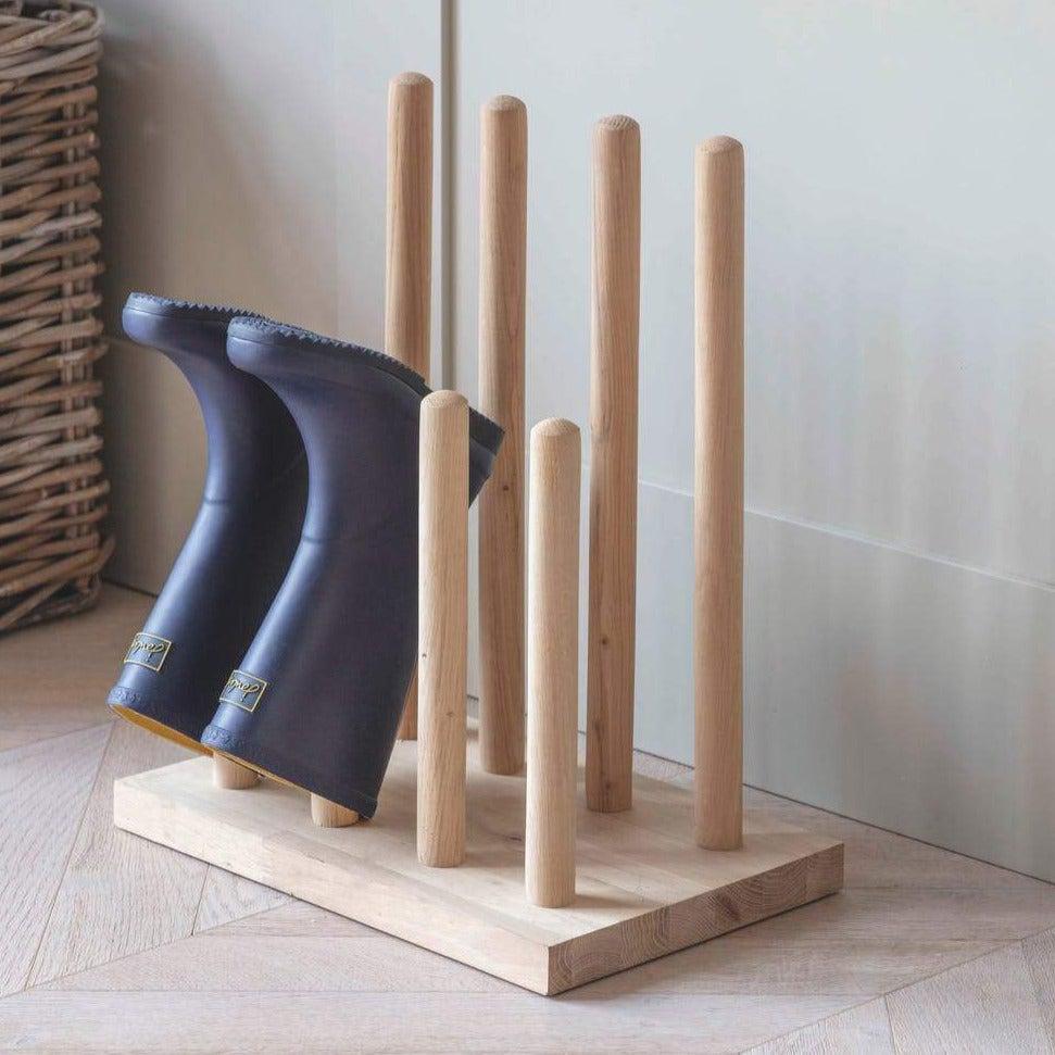 Oak Hambledon Welly Stand-Boot Stands & Racks-Yester Home