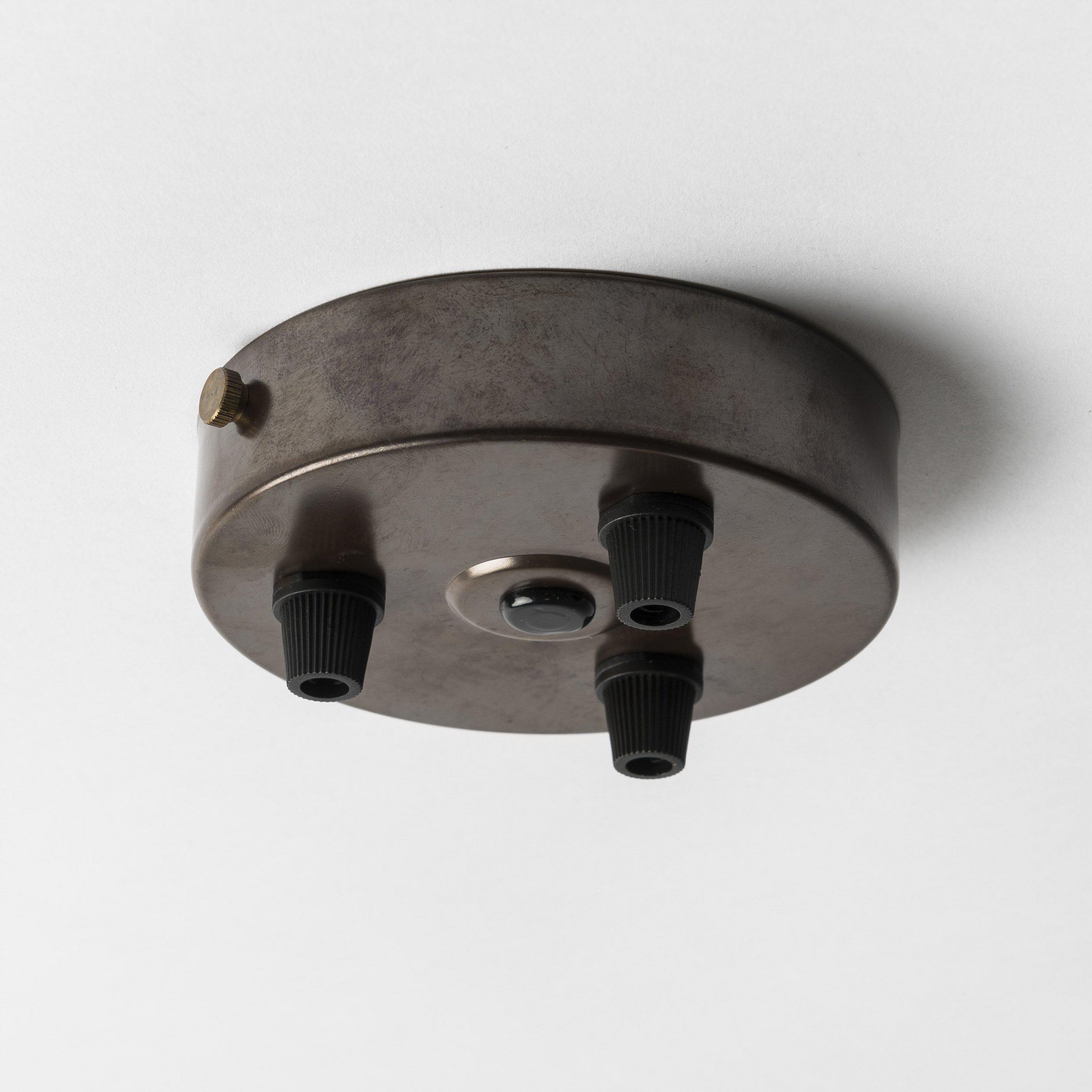 Old English Brass 100mm Steel Ceiling Rose - All Outlet Options-Ceiling Rose-Yester Home