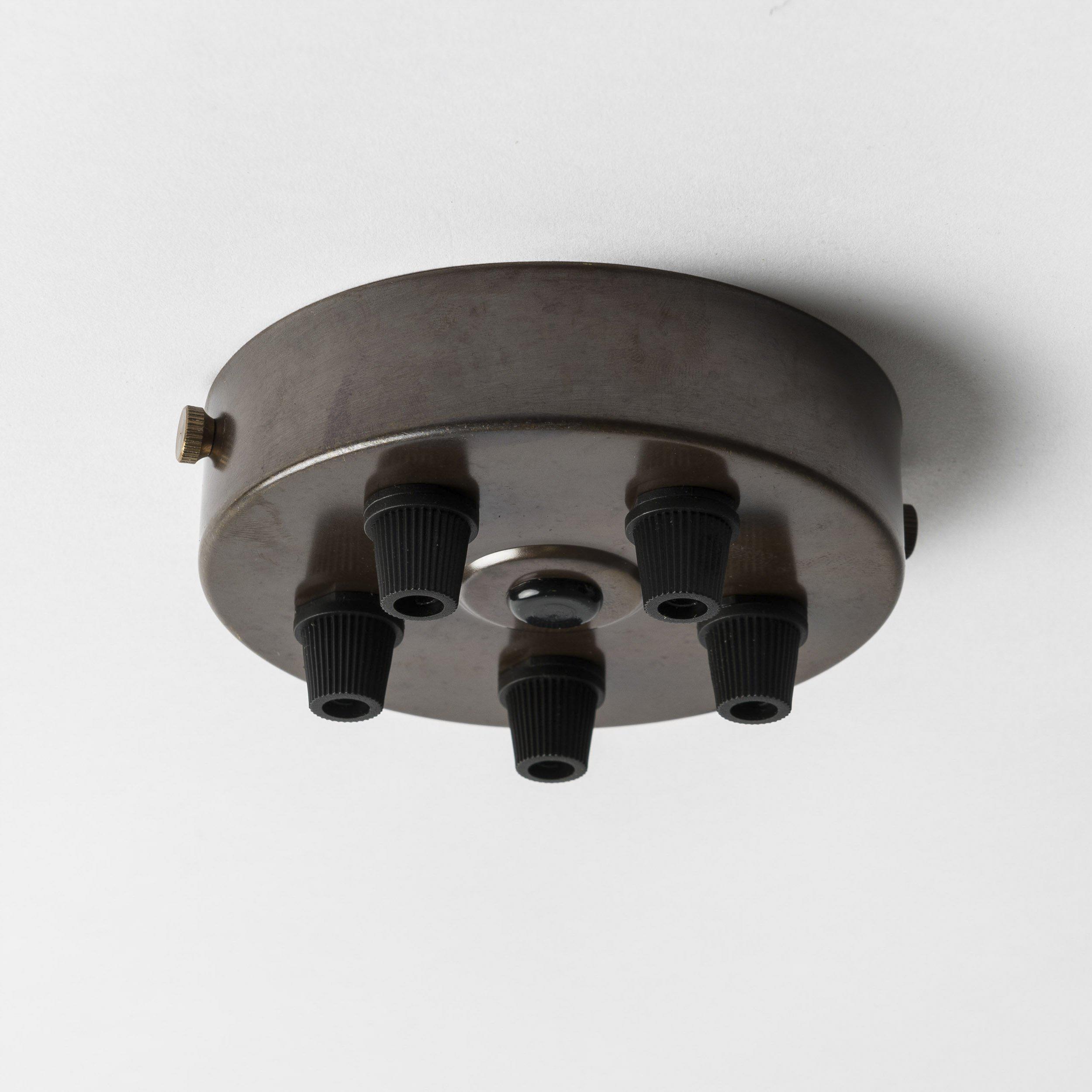 Old English Brass 100mm Steel Ceiling Rose - All Outlet Options-Ceiling Rose-Yester Home