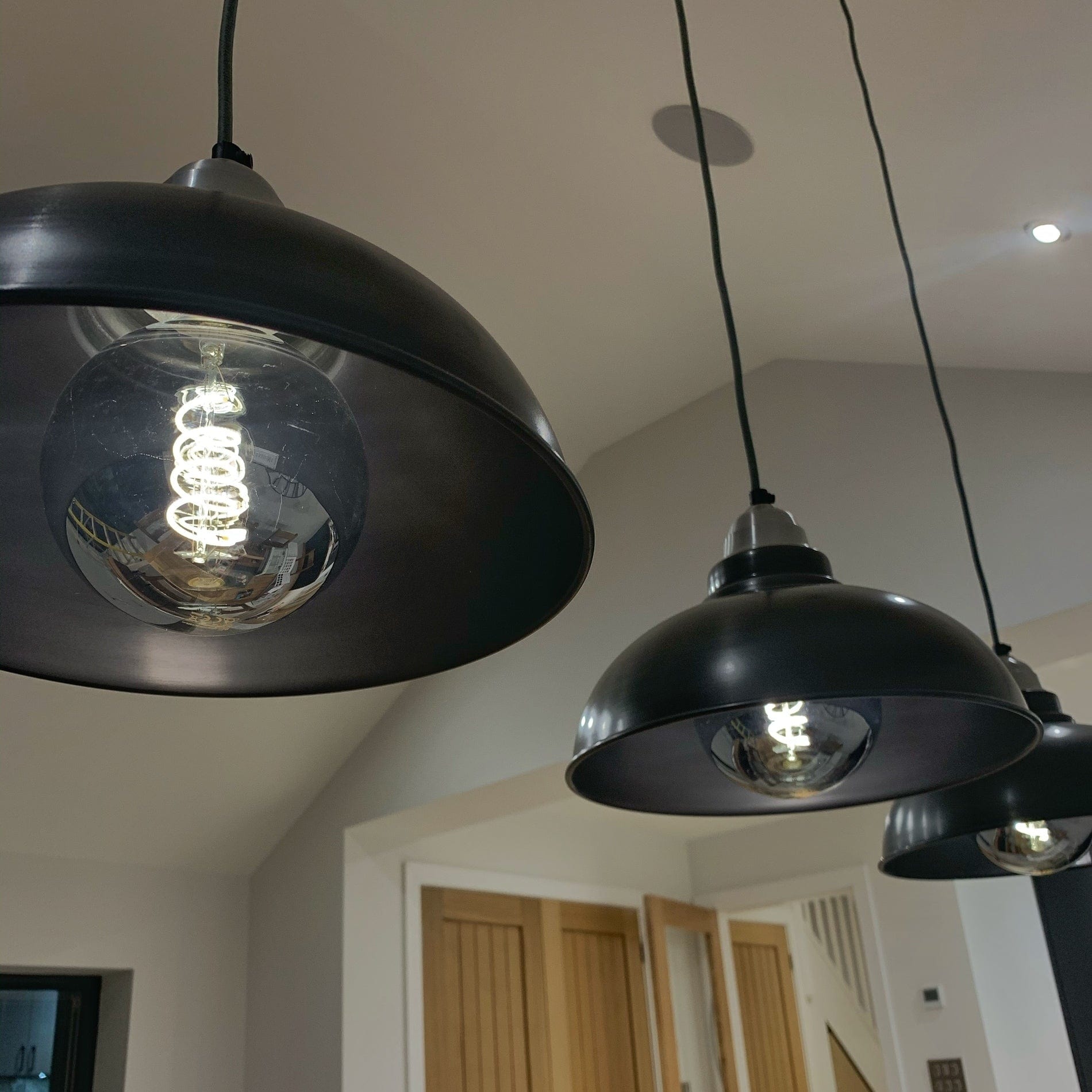 Old Factory Pendant - 12 Inch - Pewter-Ceiling Lights-Yester Home