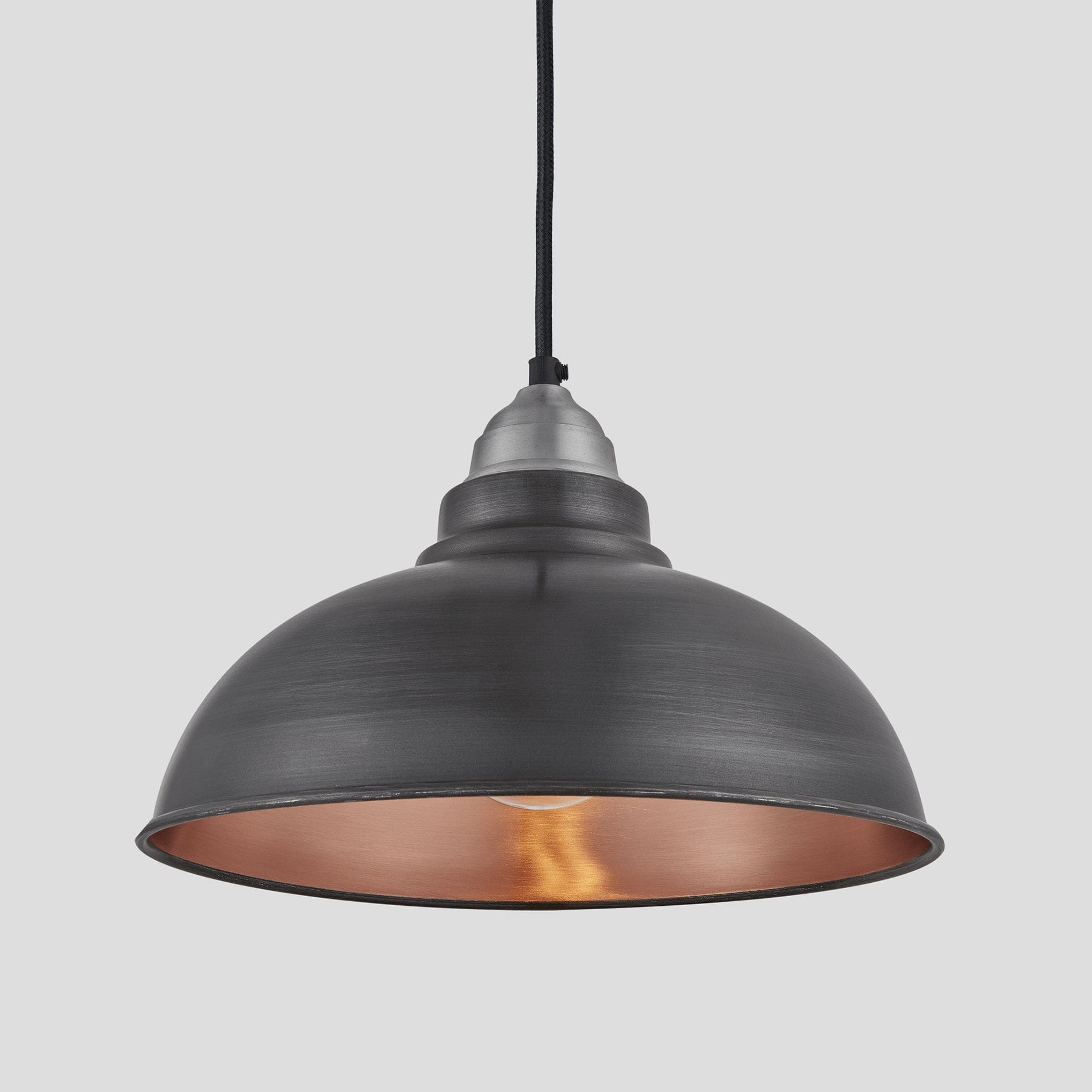 Old Factory Pendant - 12 Inch - Pewter & Copper-Ceiling Lights-Yester Home