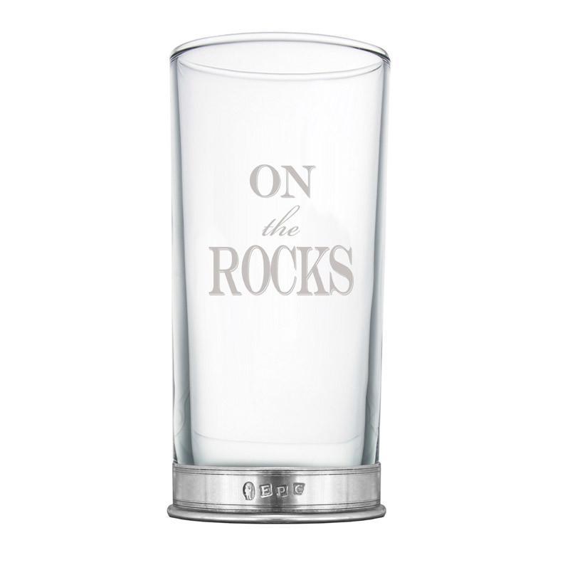 'On The Rocks' G&T Highball Glass 12oz-Gin Glasses-Yester Home