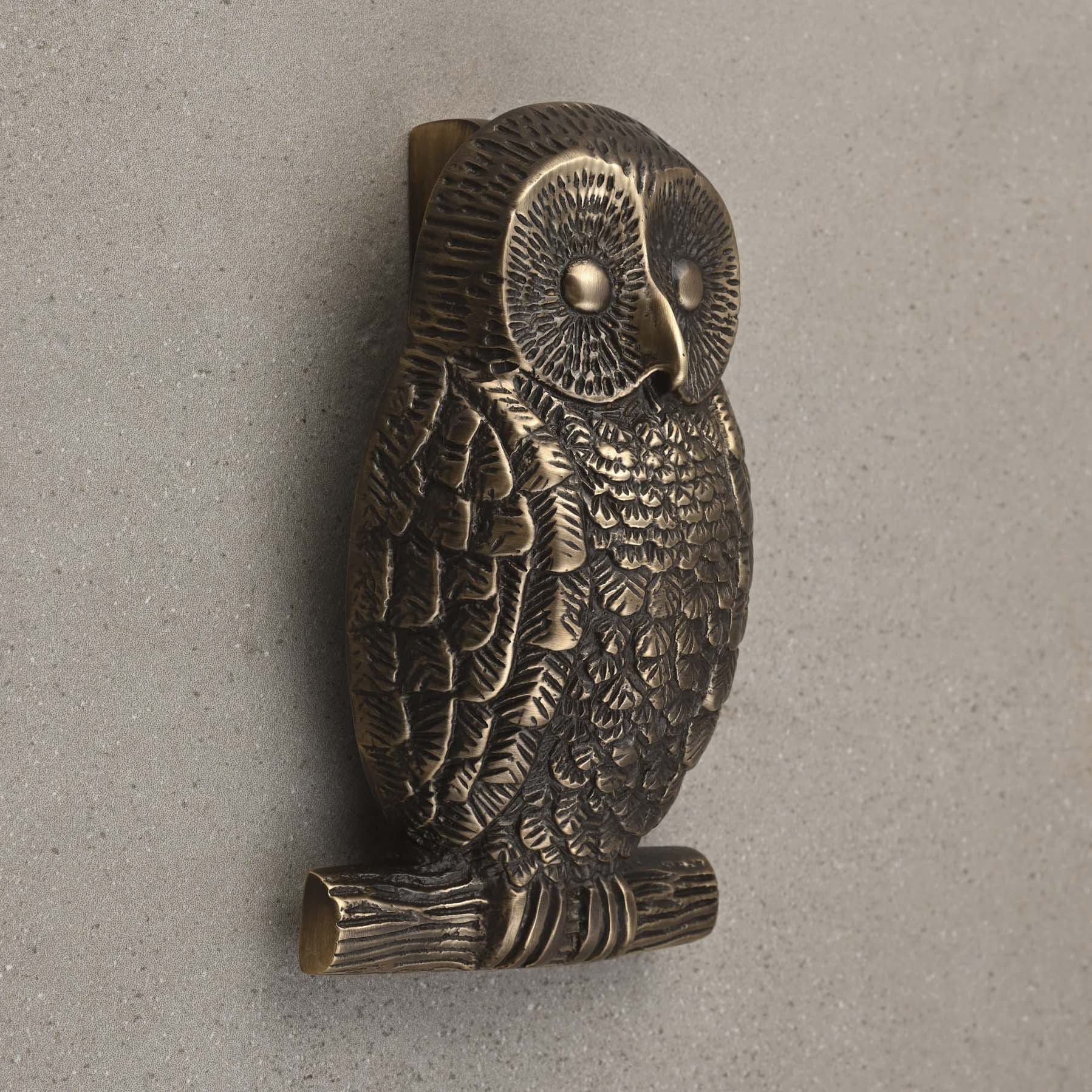 Owl Door Knocker | Solid Brass-Door Knocker-Yester Home