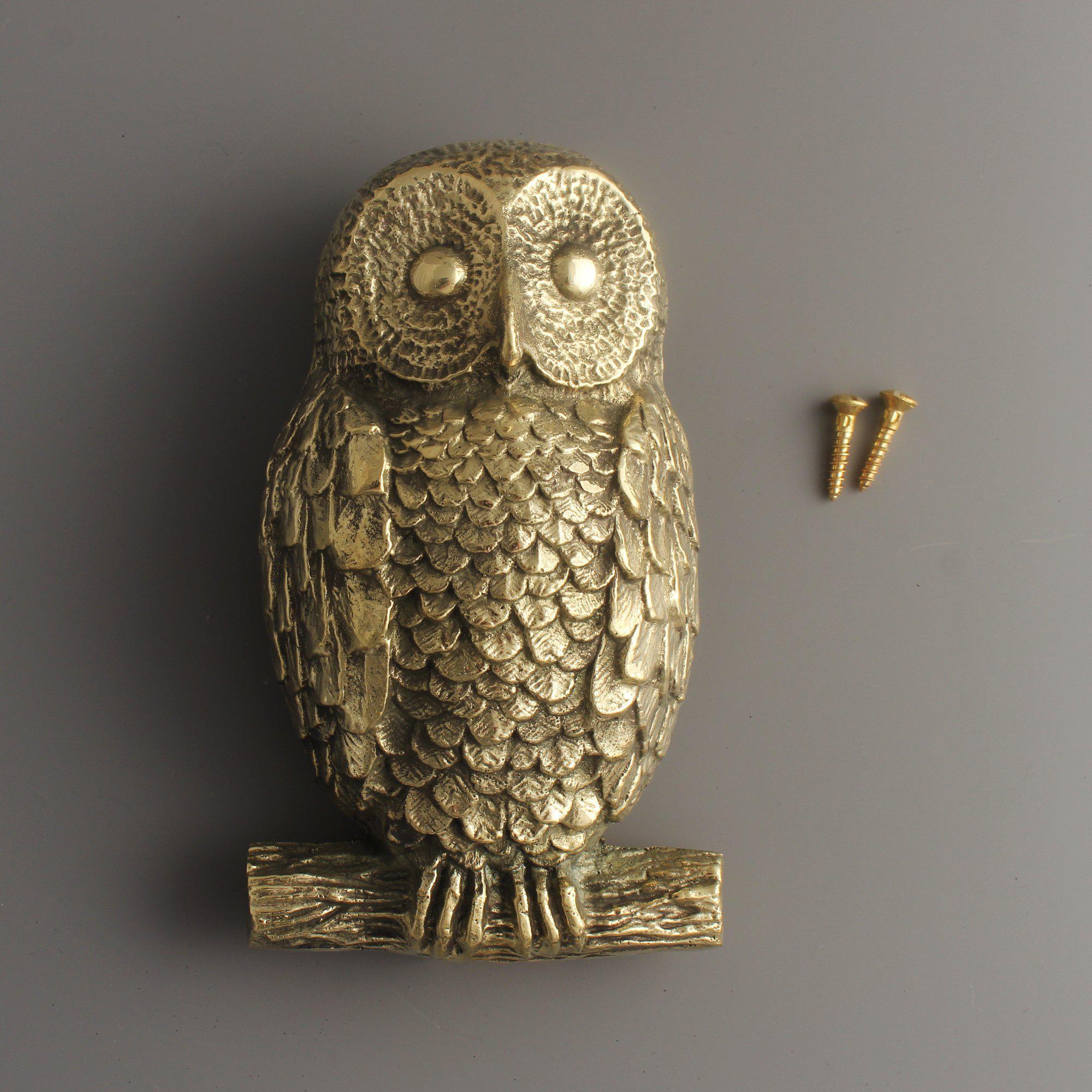 Owl Door Knocker | Solid Brass-Door Knocker-Yester Home