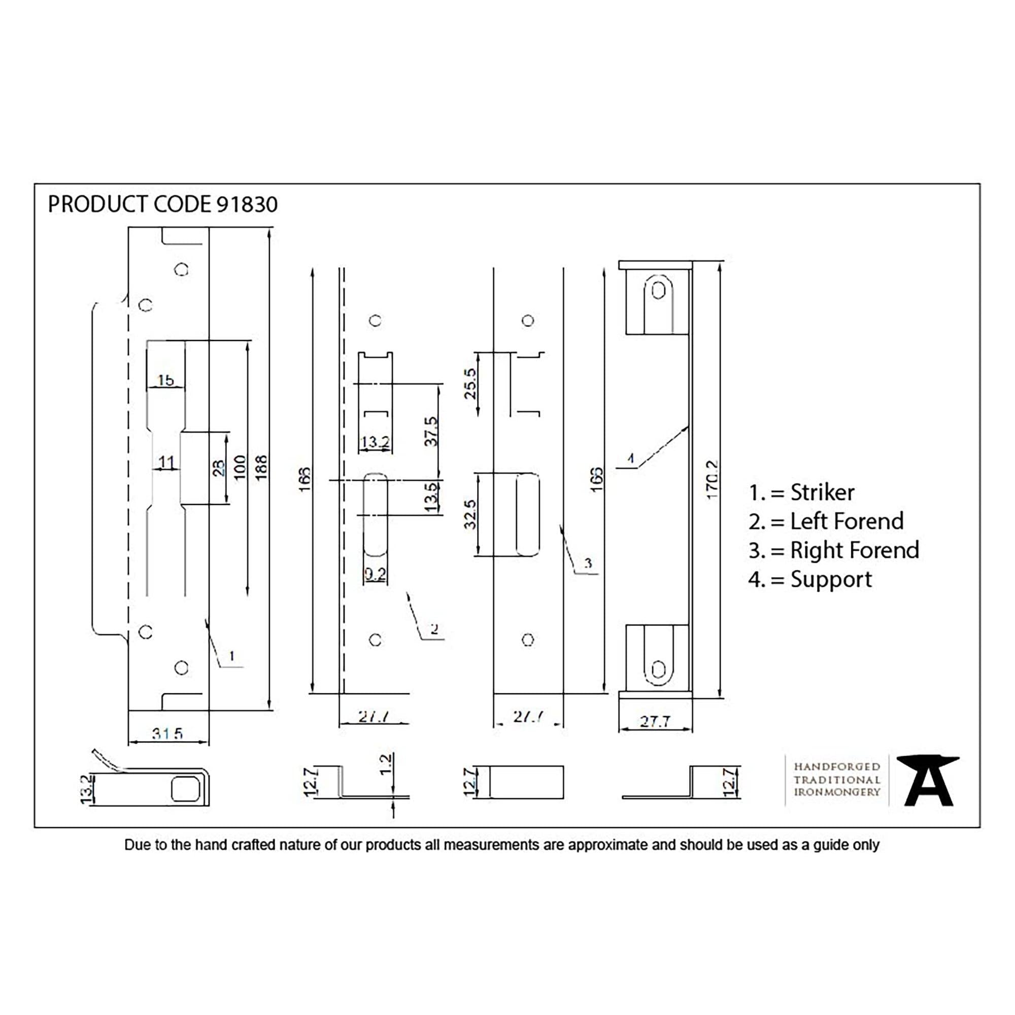 PVD 1/2" Rebate Kit for Sash Lock | From The Anvil - Sash Locks - From The Anvil - Yester Home